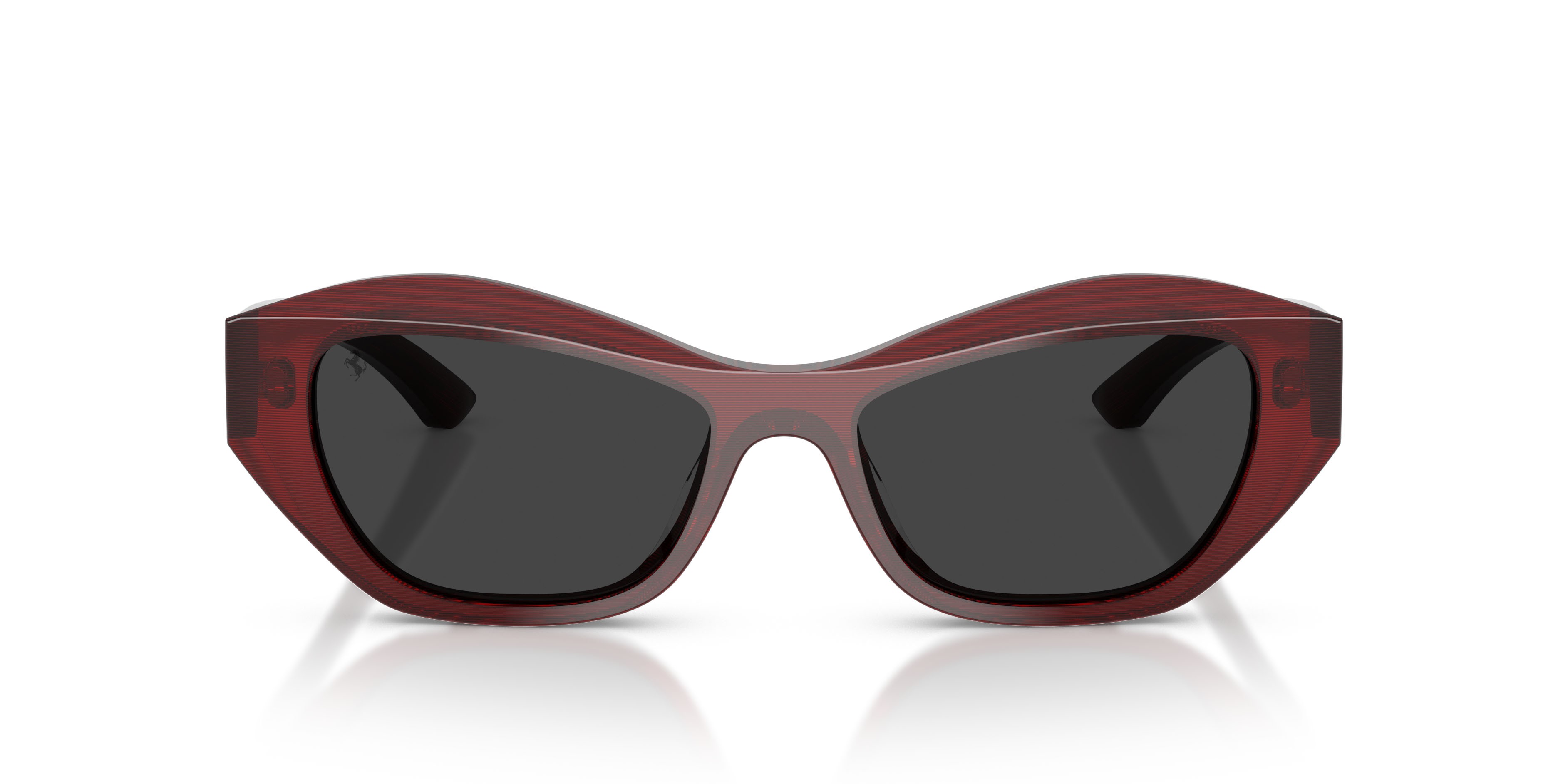 Occhiali da sole Ferrari FH 2022U (764/48) colore striato rosso forma cat eye lenti nero