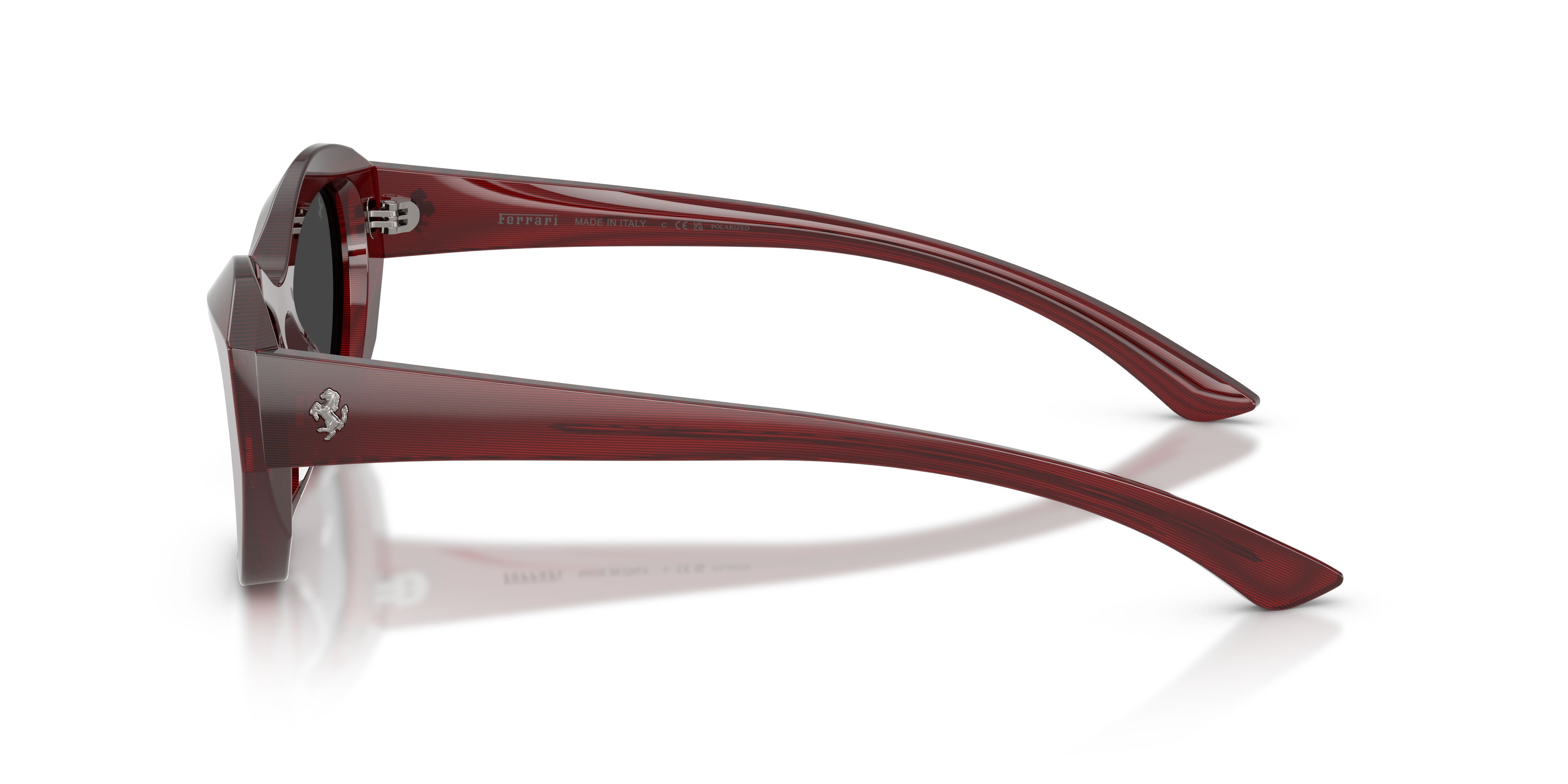 Occhiali da sole Ferrari FH 2022U (764/48) colore striato rosso forma cat eye lenti nero