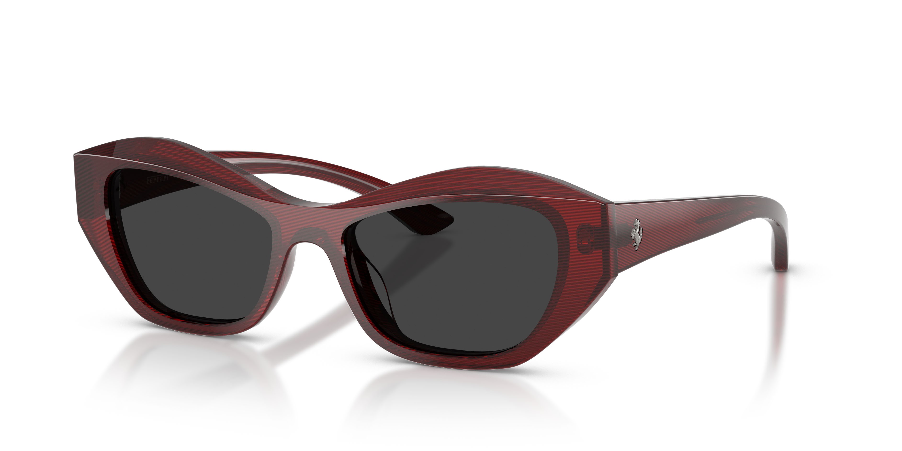 Occhiali da sole Ferrari FH 2022U (764/48) colore striato rosso forma cat eye lenti nero