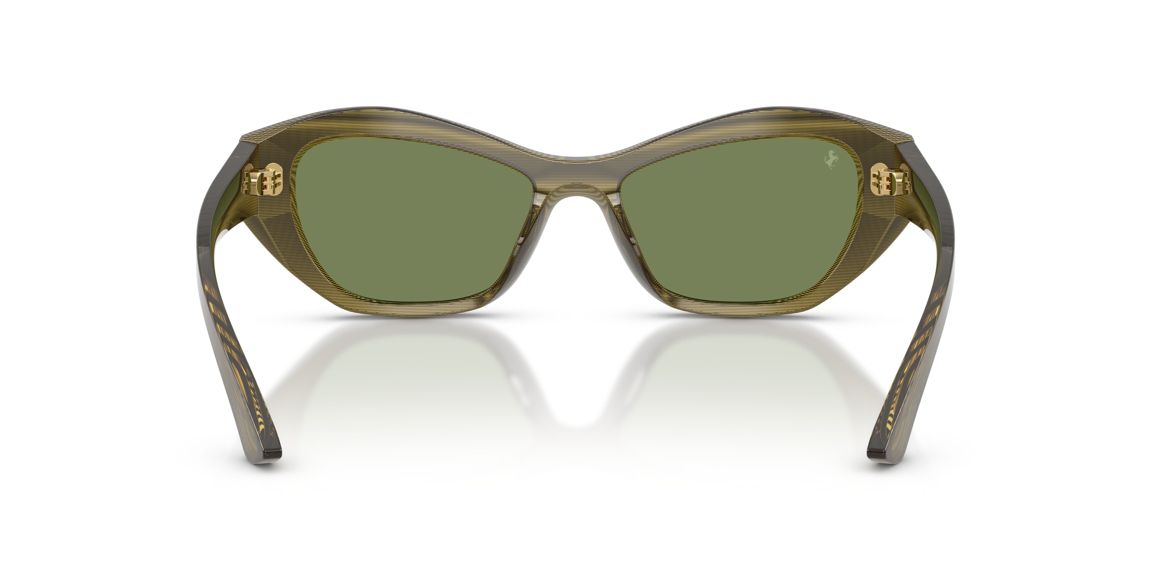 Occhiali da sole Ferrari FH 2022U (765/4E) colore striato verde forma cat eye lenti verde/rosso