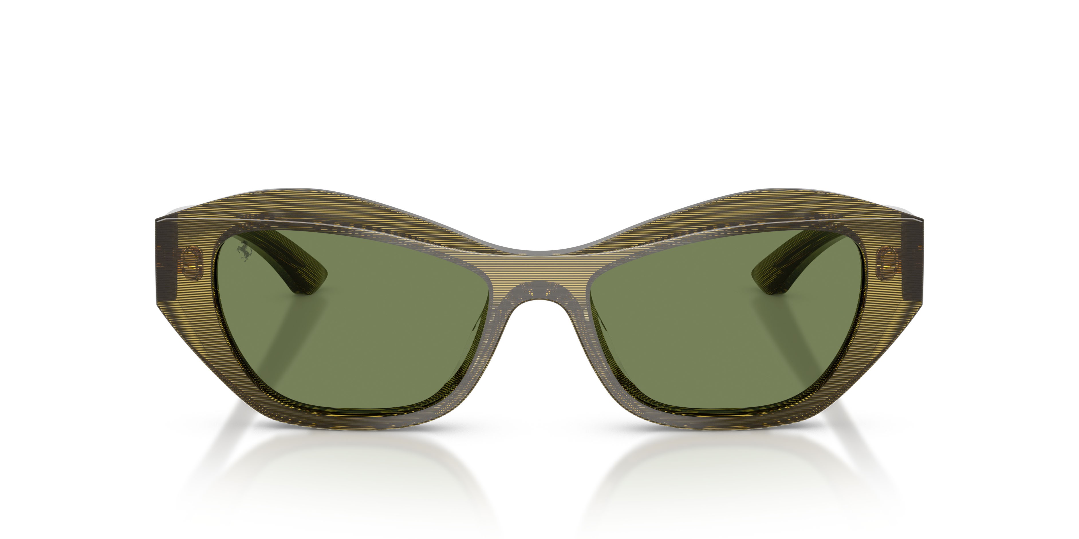 Occhiali da sole Ferrari FH 2022U (765/4E) colore striato verde forma cat eye lenti verde/rosso