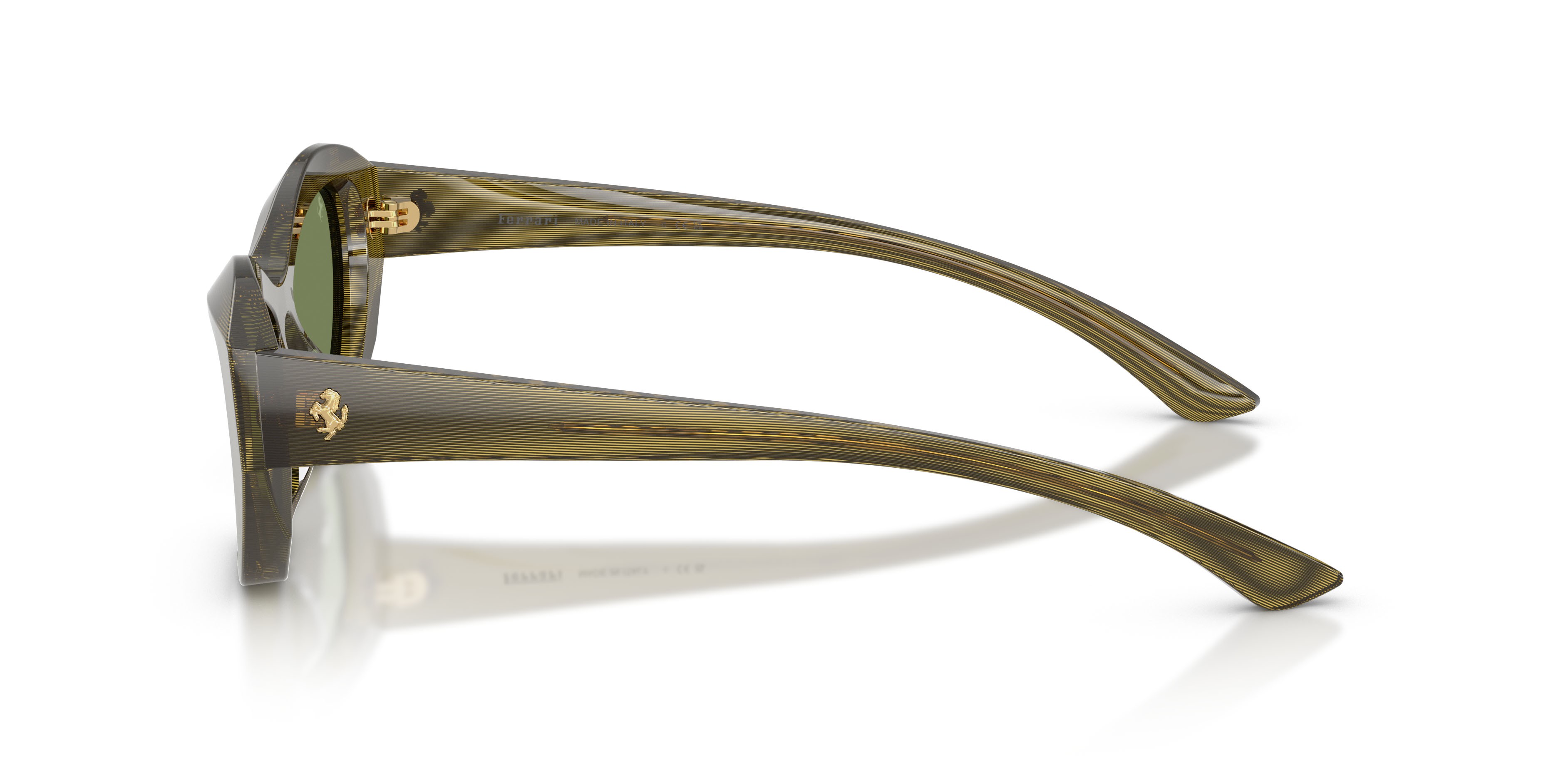Occhiali da sole Ferrari FH 2022U (765/4E) colore striato verde forma cat eye lenti verde/rosso