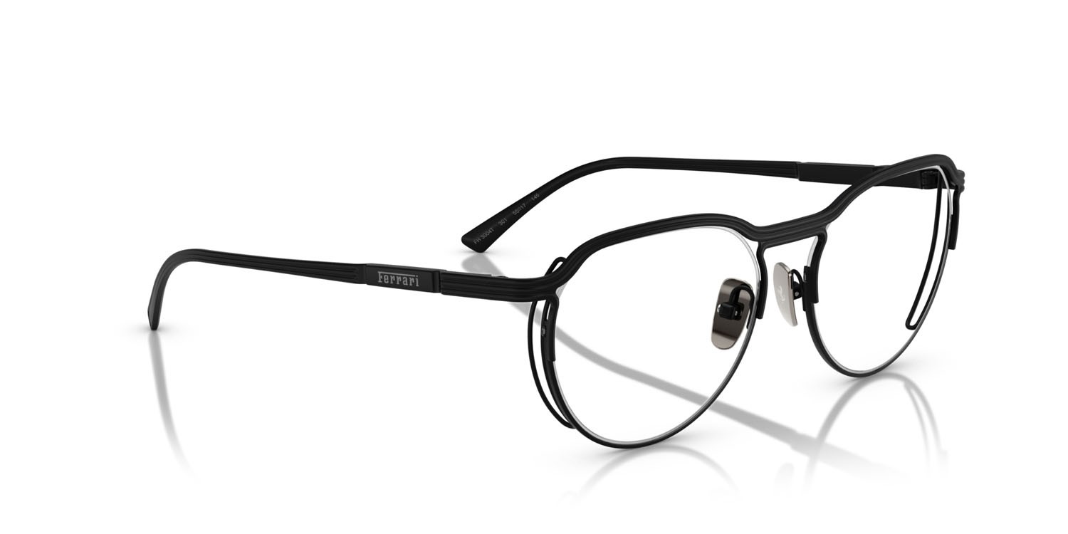 Occhiali da vista Ferrari FH 3004T (301) colore nero opaco forma ovale lenti lente demo