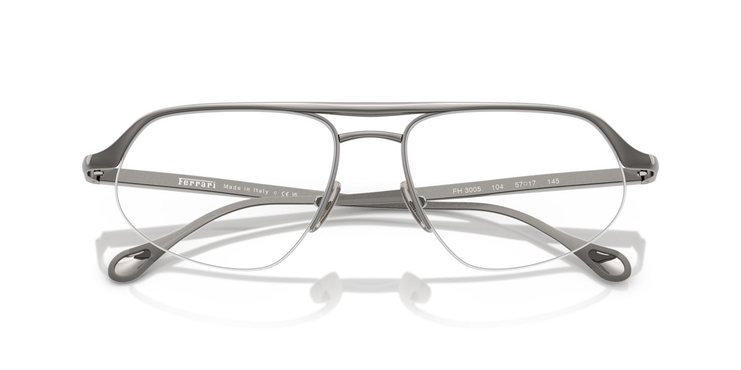 Occhiali da vista Ferrari FH 3005 (104) colore gunmetal forma irregolare lenti lente demo