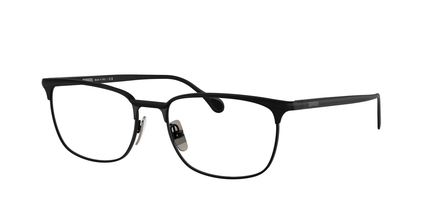 Occhiali da vista Ferrari FH 3006 (101) colore nero opaco forma quadrato lenti lente demo