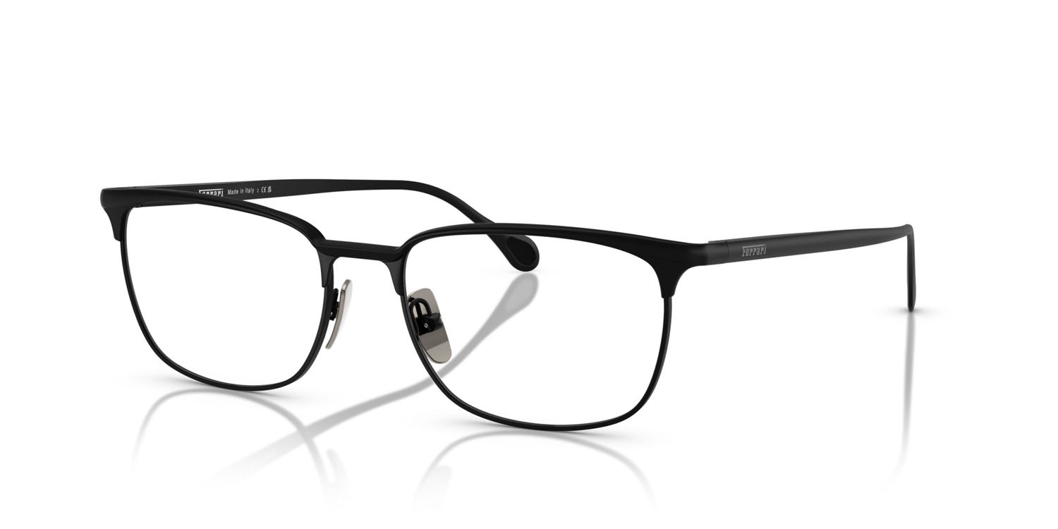 Occhiali da vista Ferrari FH 3006 (101) colore nero opaco forma quadrato lenti lente demo