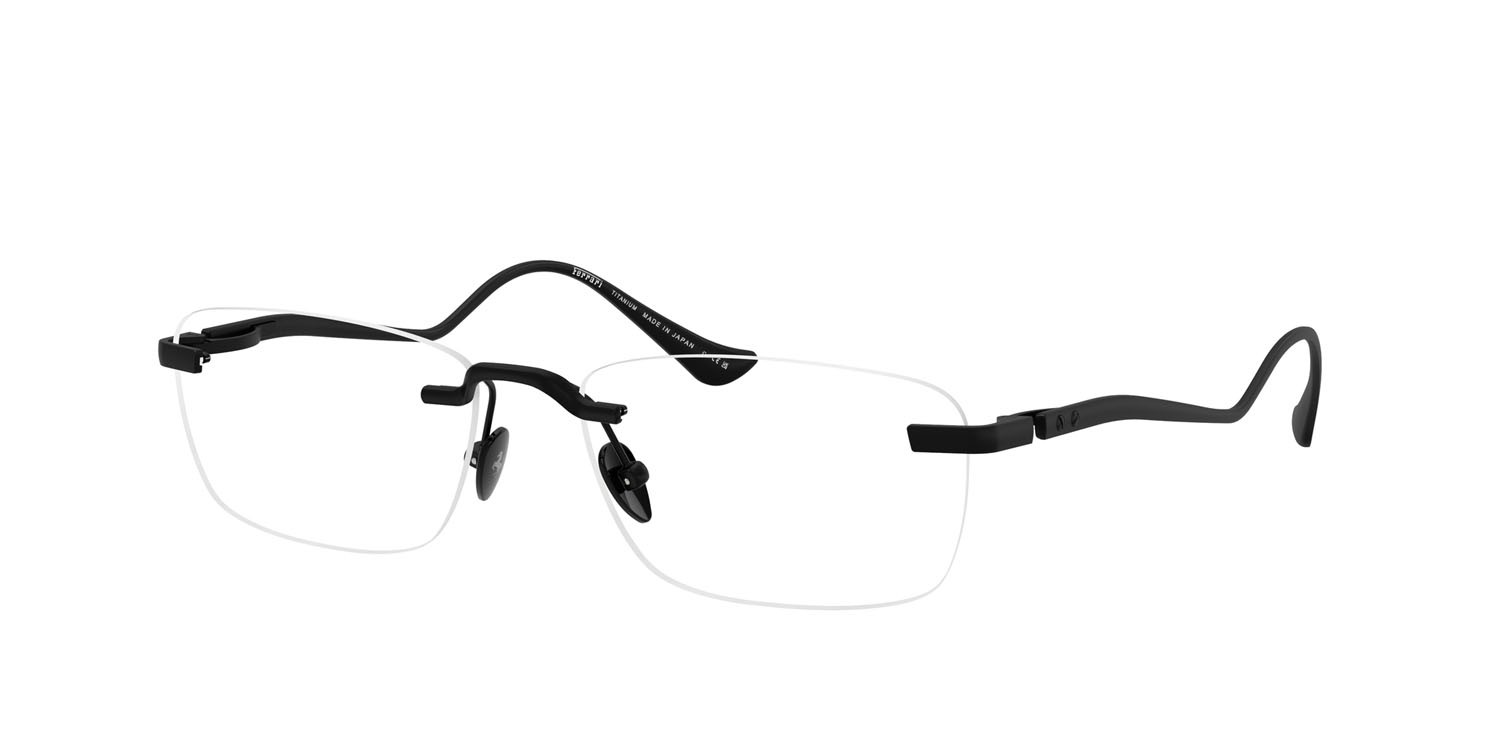 Occhiali da vista Ferrari FH 3007T (308) colore nero opaco forma quadrato lenti lente demo