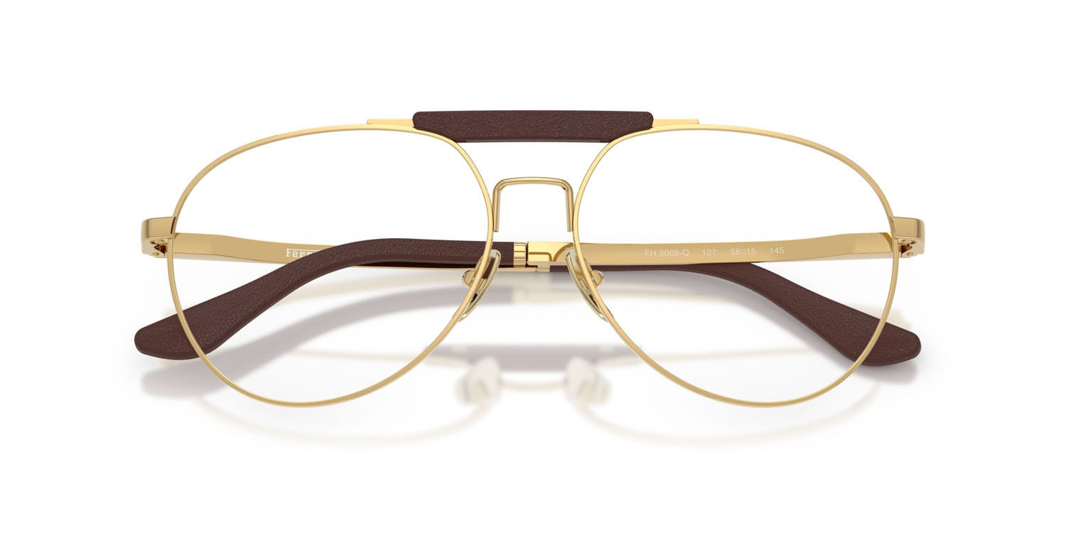 Occhiali da vista Ferrari FH 3009Q (127) colore oro forma aviator lenti lente demo