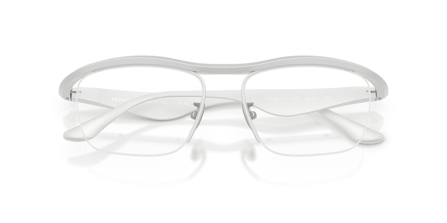 Occhiali da vista Ferrari FH 3010D (128) colore argento opaco forma quadrato lenti lente demo