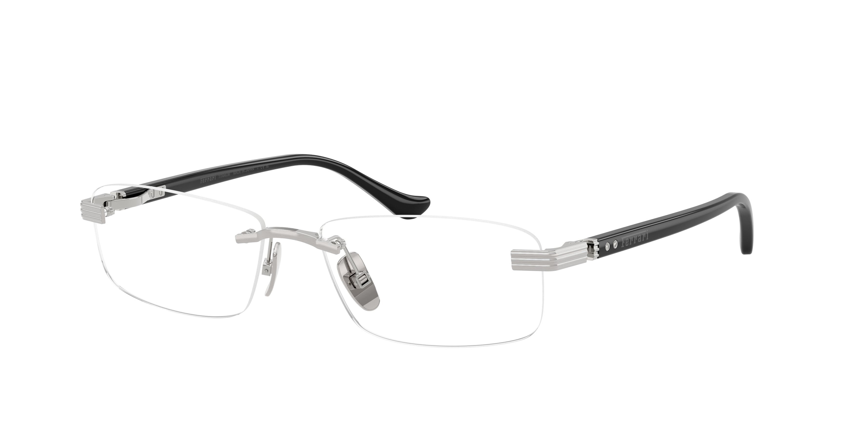 Occhiali da vista Ferrari FH 3013T (303) colore argento spazzolato forma quadrato lenti lente demo