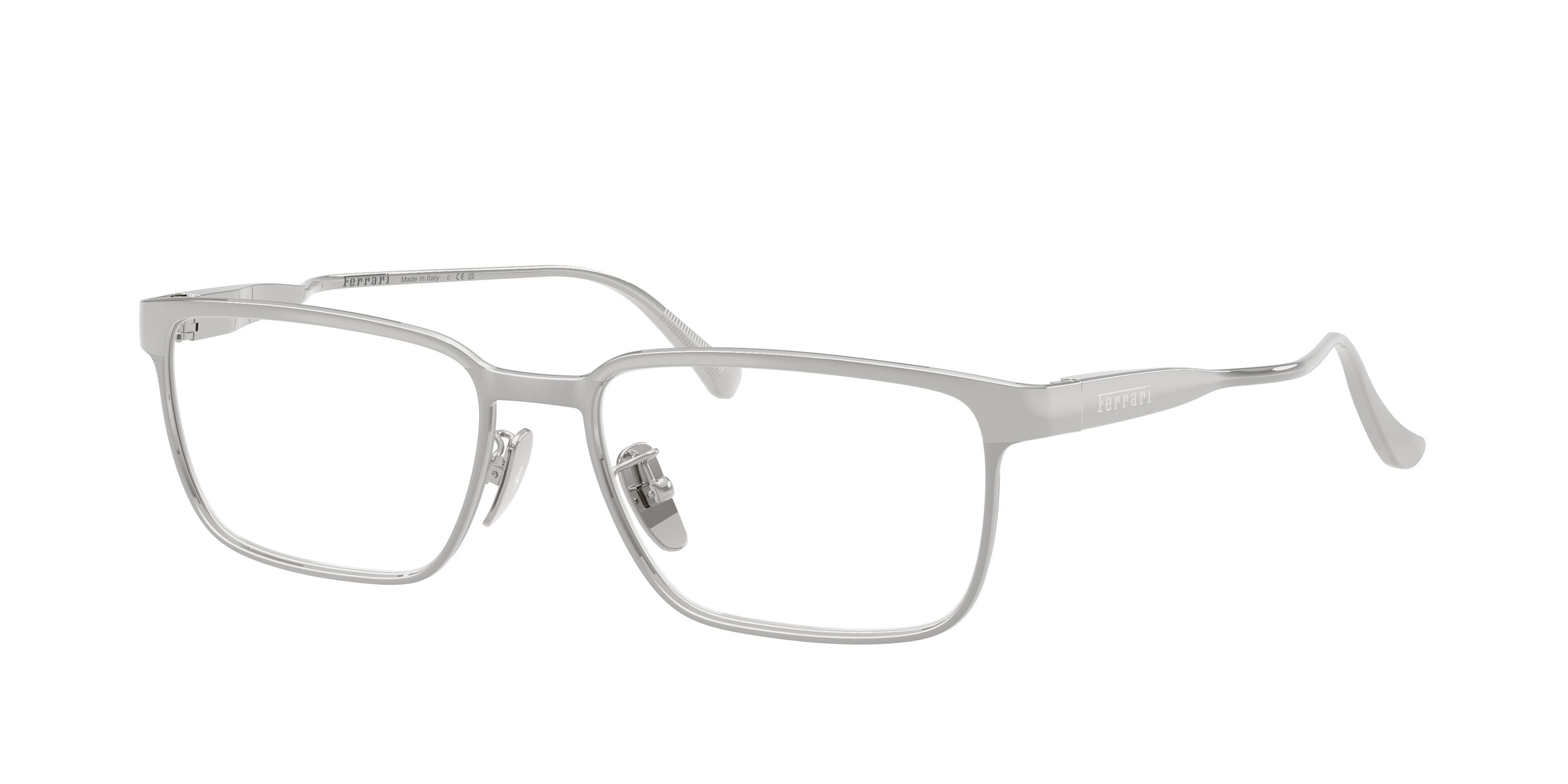 Occhiali da vista Ferrari FH 3014D (143) colore argento opaco forma quadrato lenti lente demo