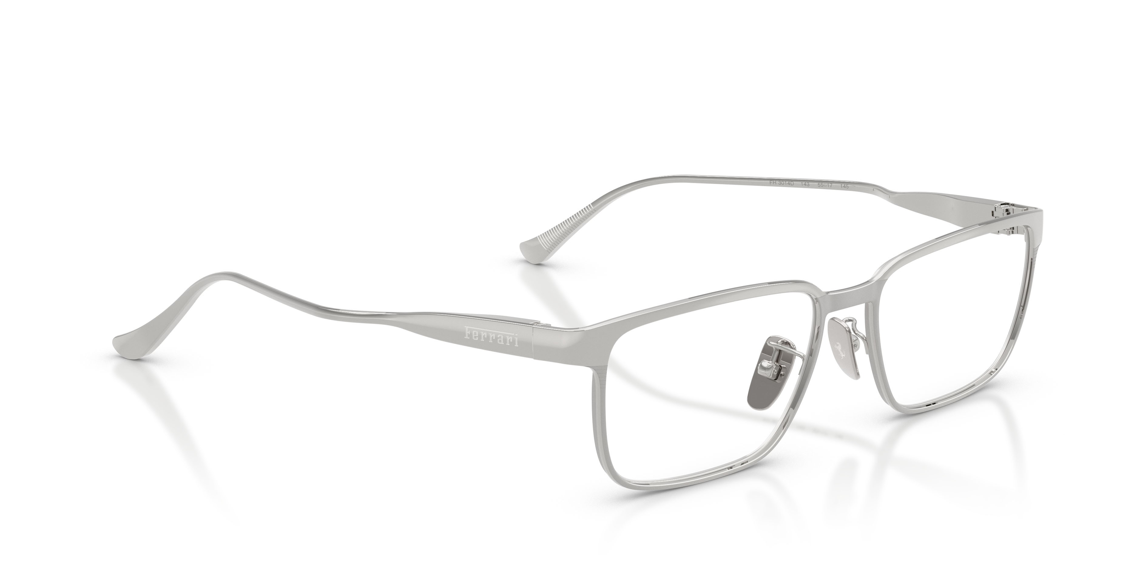 Occhiali da vista Ferrari FH 3014D (143) colore argento opaco forma quadrato lenti lente demo