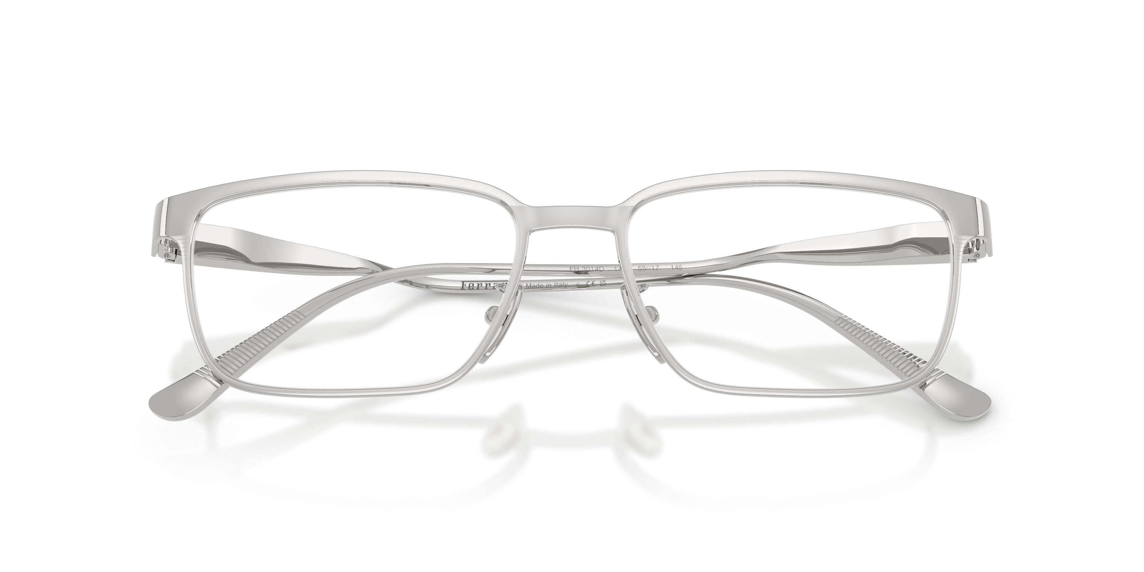 Occhiali da vista Ferrari FH 3014D (143) colore argento opaco forma quadrato lenti lente demo