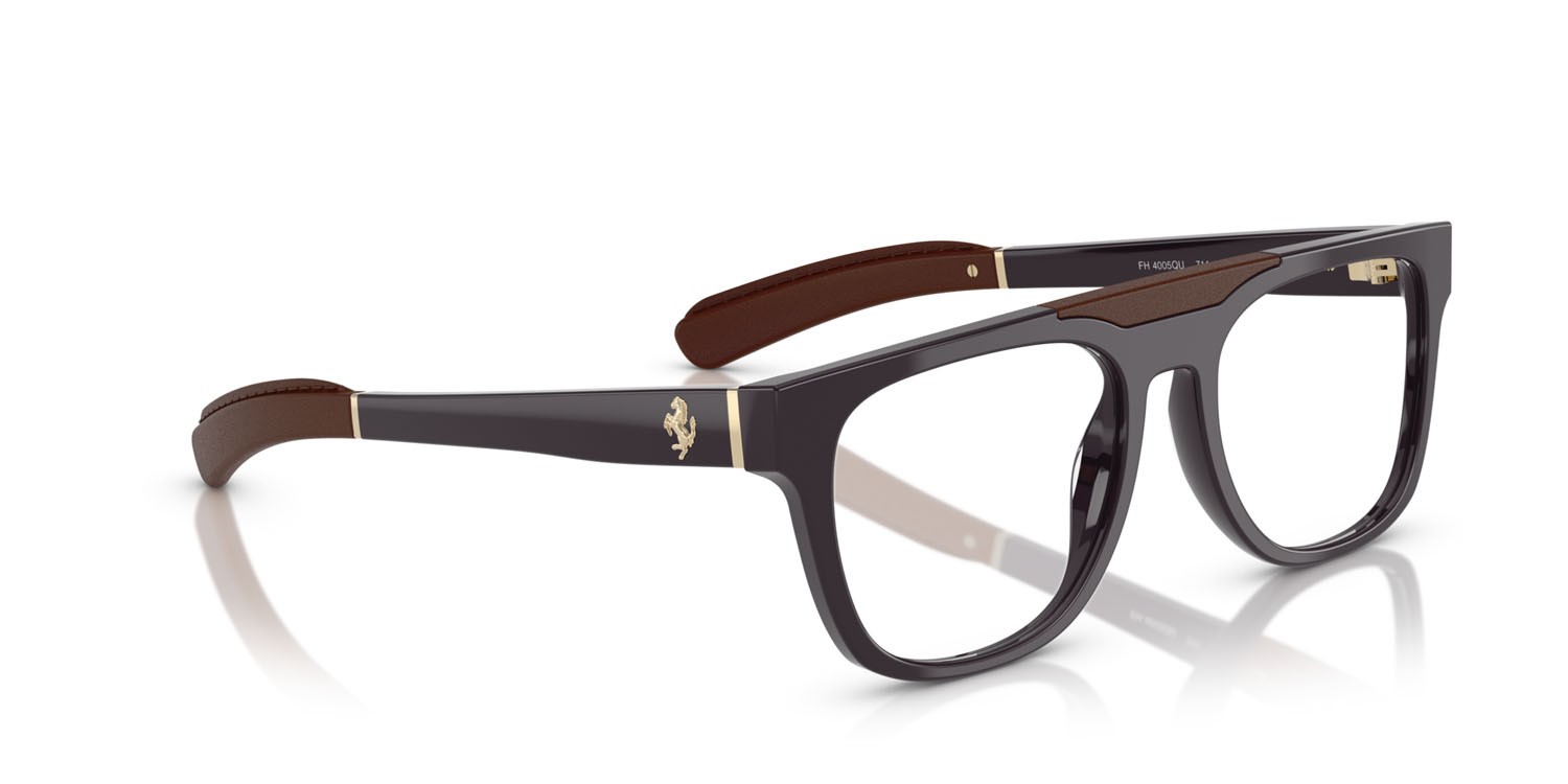 Occhiali da vista Ferrari FH 4005QU (711) colore marrone forma quadrato lenti lente demo