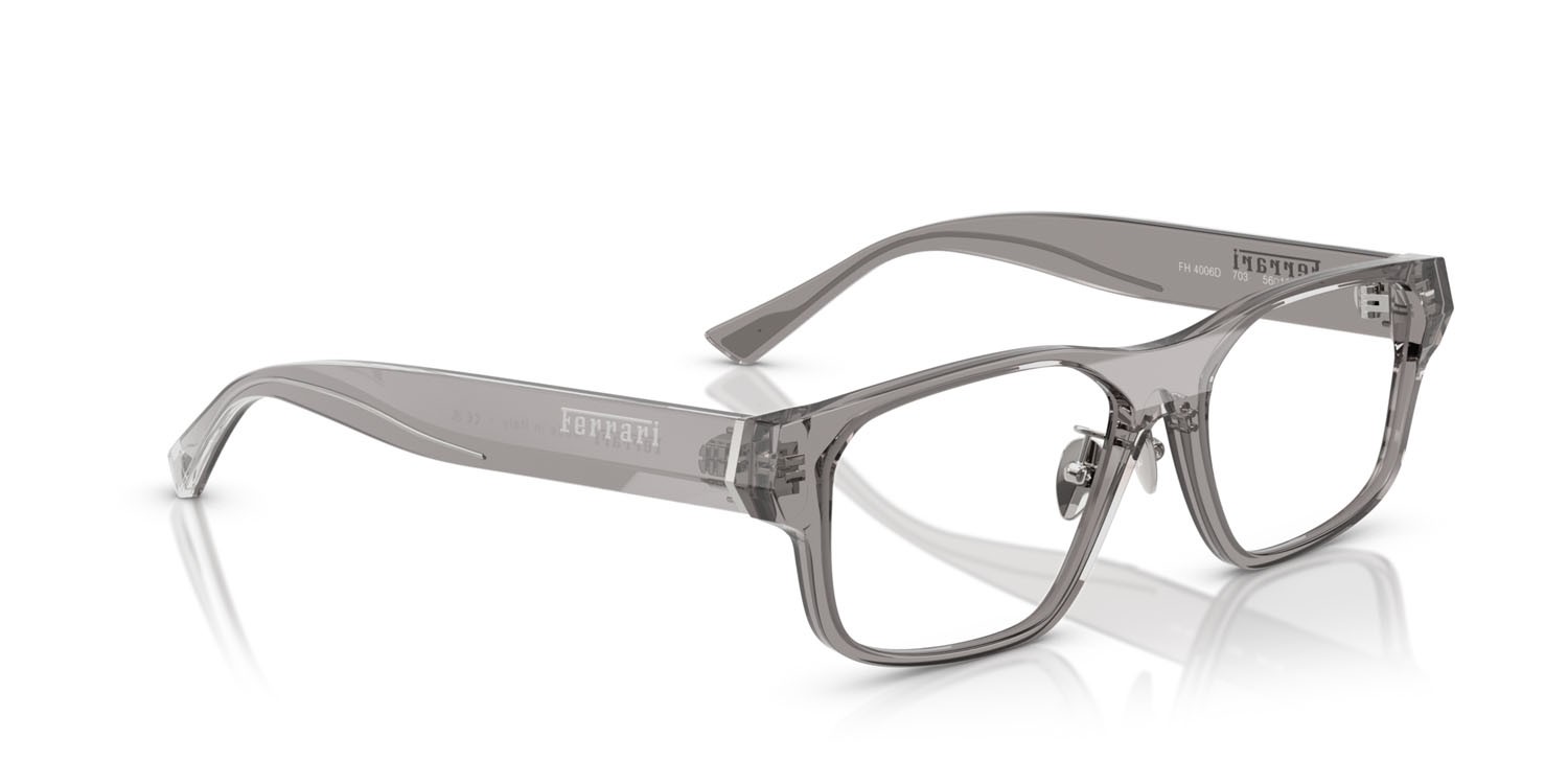 Occhiali da vista Ferrari FH 4006D (703) colore grigio trasparente forma quadrato lenti lente demo