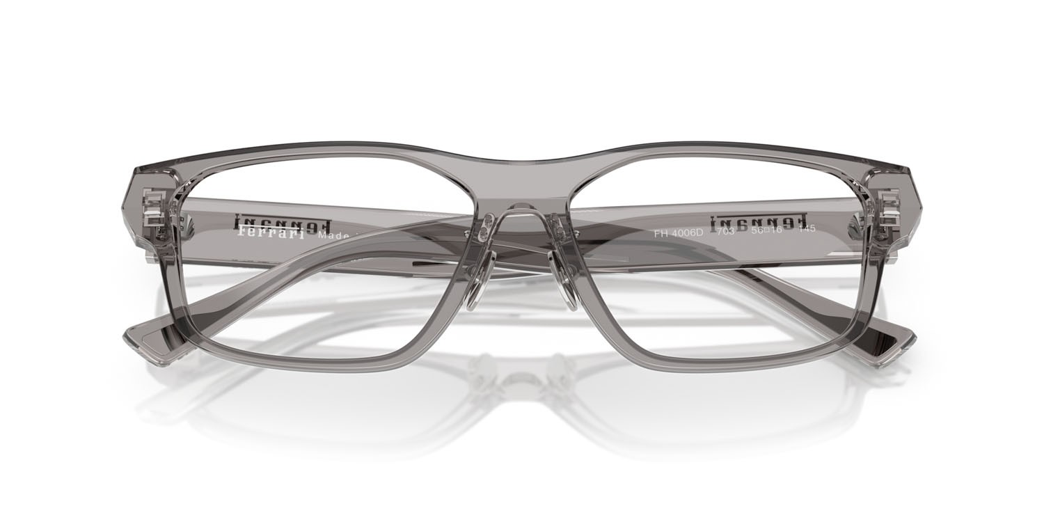 Occhiali da vista Ferrari FH 4006D (703) colore grigio trasparente forma quadrato lenti lente demo