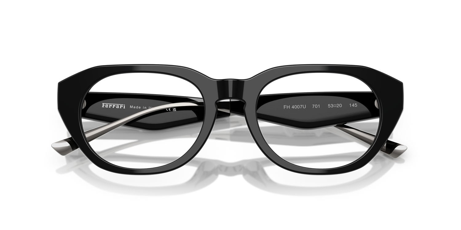 Occhiali da vista Ferrari FH 4007U (701) colore nero forma ovale lenti lente demo