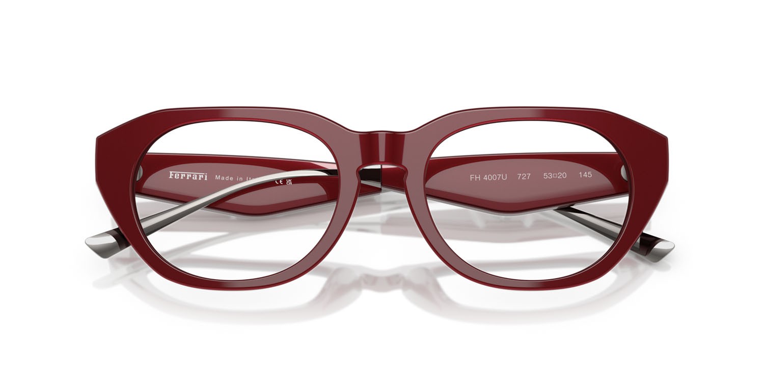 Occhiali da vista Ferrari FH 4007U (727) colore bordeaux iridescente forma ovale lenti lente demo