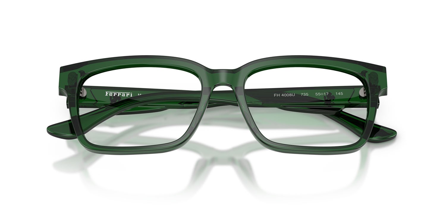 Occhiali da vista Ferrari FH 4008U (735) colore verde scuro forma quadrato lenti lente demo