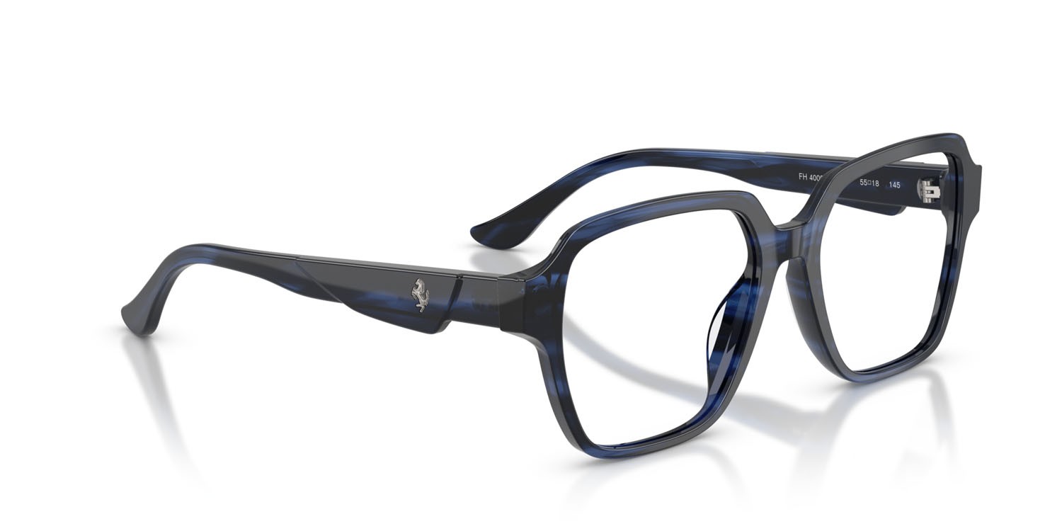 Occhiali da vista Ferrari FH 4009D (733) colore striato blu forma quadrato lenti lente demo