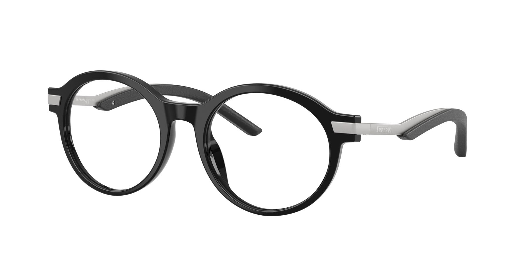 Occhiali da vista Ferrari FH 4010QU (701) colore nero lucido forma rotondo lenti lente demo