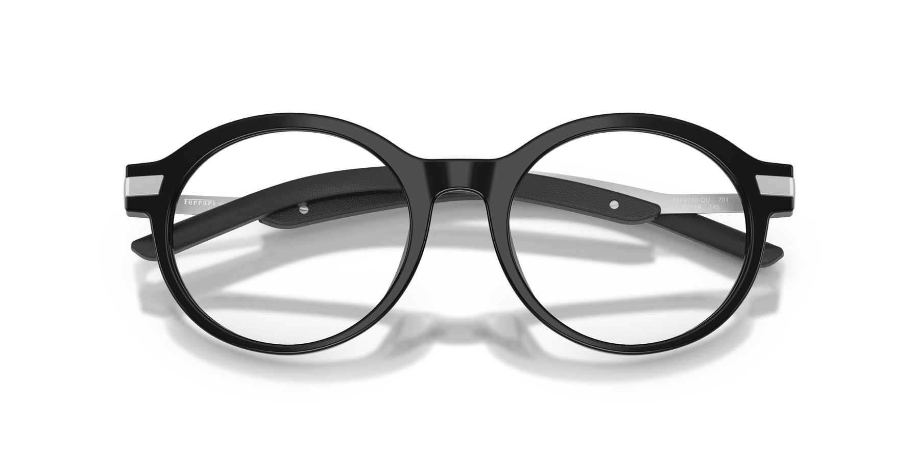 Occhiali da vista Ferrari FH 4010QU (701) colore nero lucido forma rotondo lenti lente demo