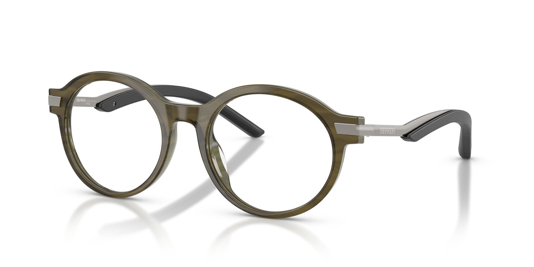 Occhiali da vista Ferrari FH 4010QU (748) colore milky grey havana forma rotondo lenti lente demo