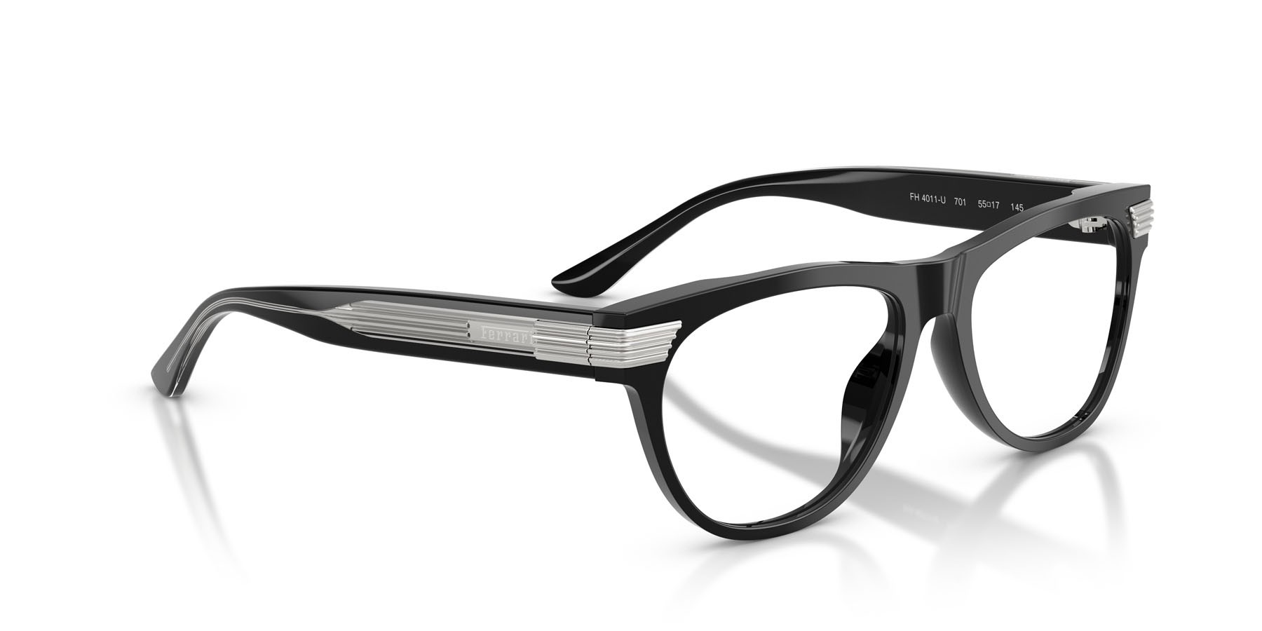 Occhiali da vista Ferrari FH 4011U (701) colore nero lucido forma quadrato lenti lente demo