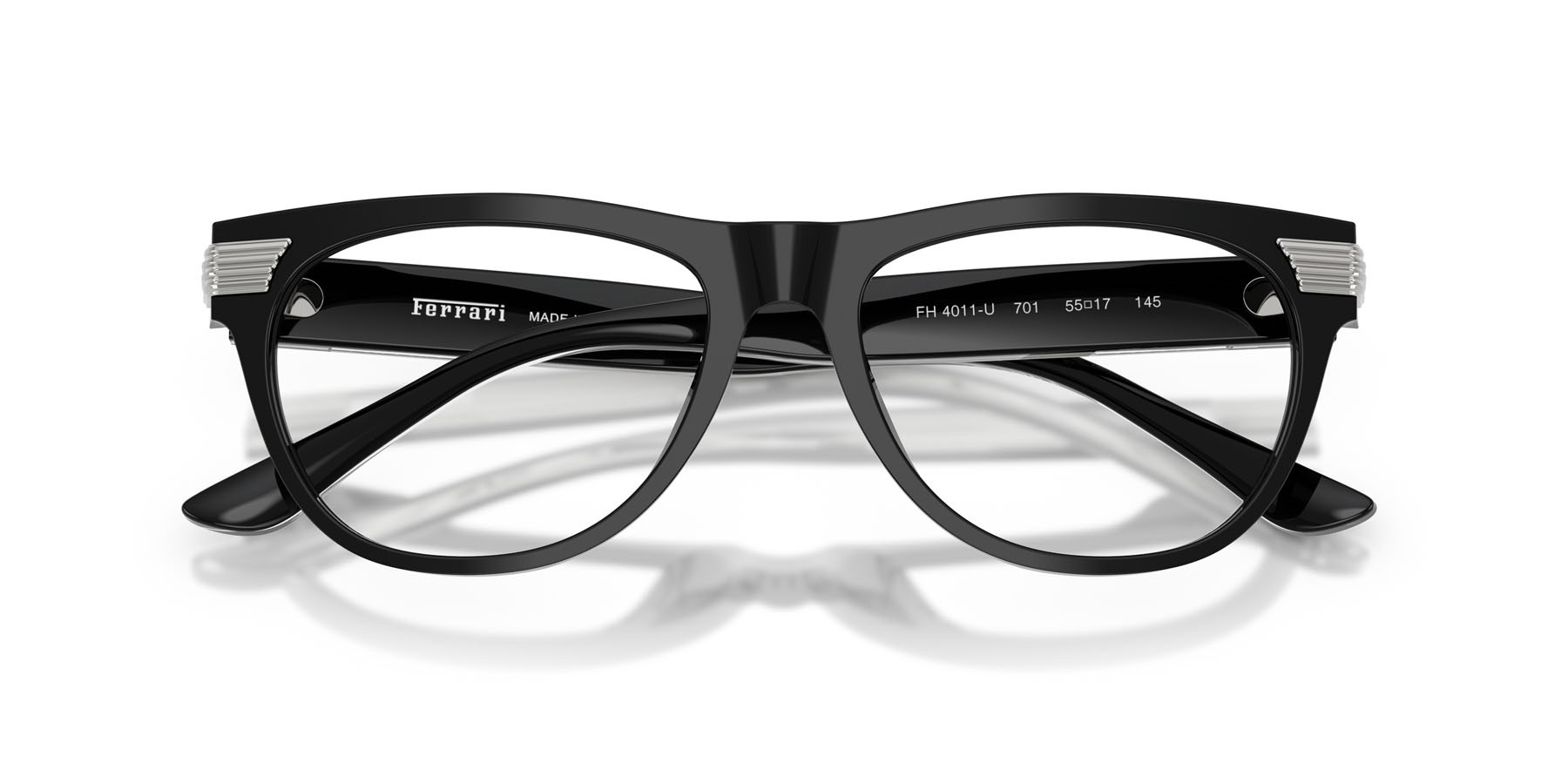 Occhiali da vista Ferrari FH 4011U (701) colore nero lucido forma quadrato lenti lente demo