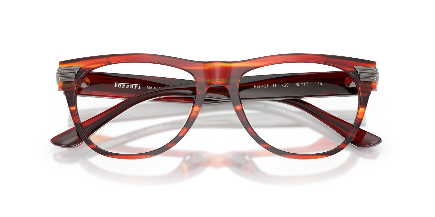 Occhiali da vista Ferrari FH 4011U (753) colore striato marrone forma quadrato lenti lente demo