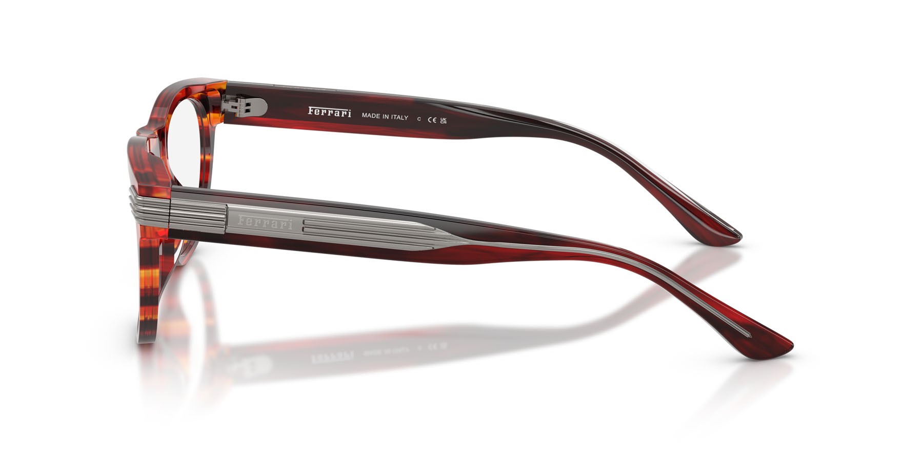 Occhiali da vista Ferrari FH 4011U (753) colore striato marrone forma quadrato lenti lente demo