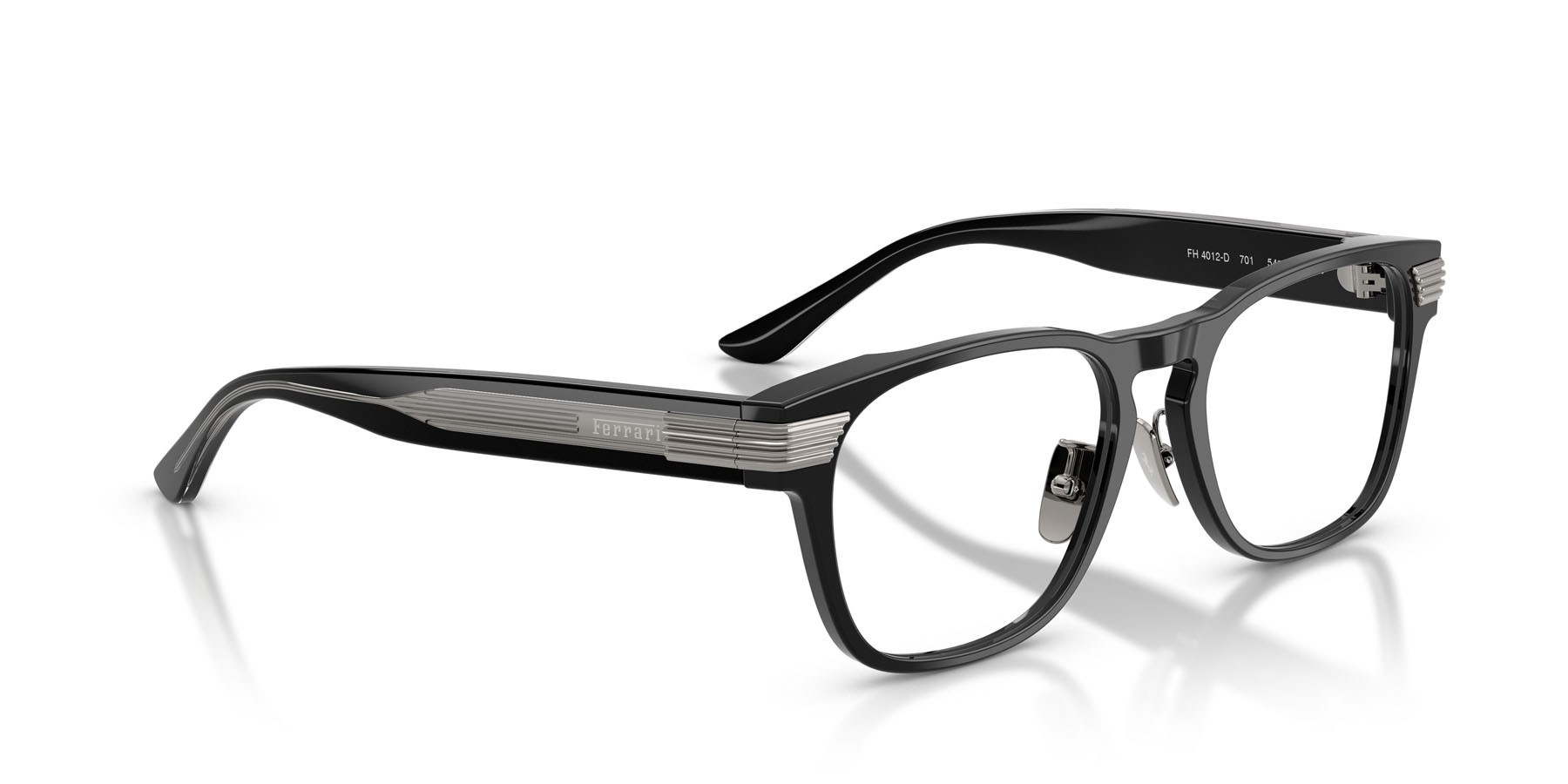 Occhiali da vista Ferrari FH 4012D (701) colore nero lucido forma quadrato lenti lente demo