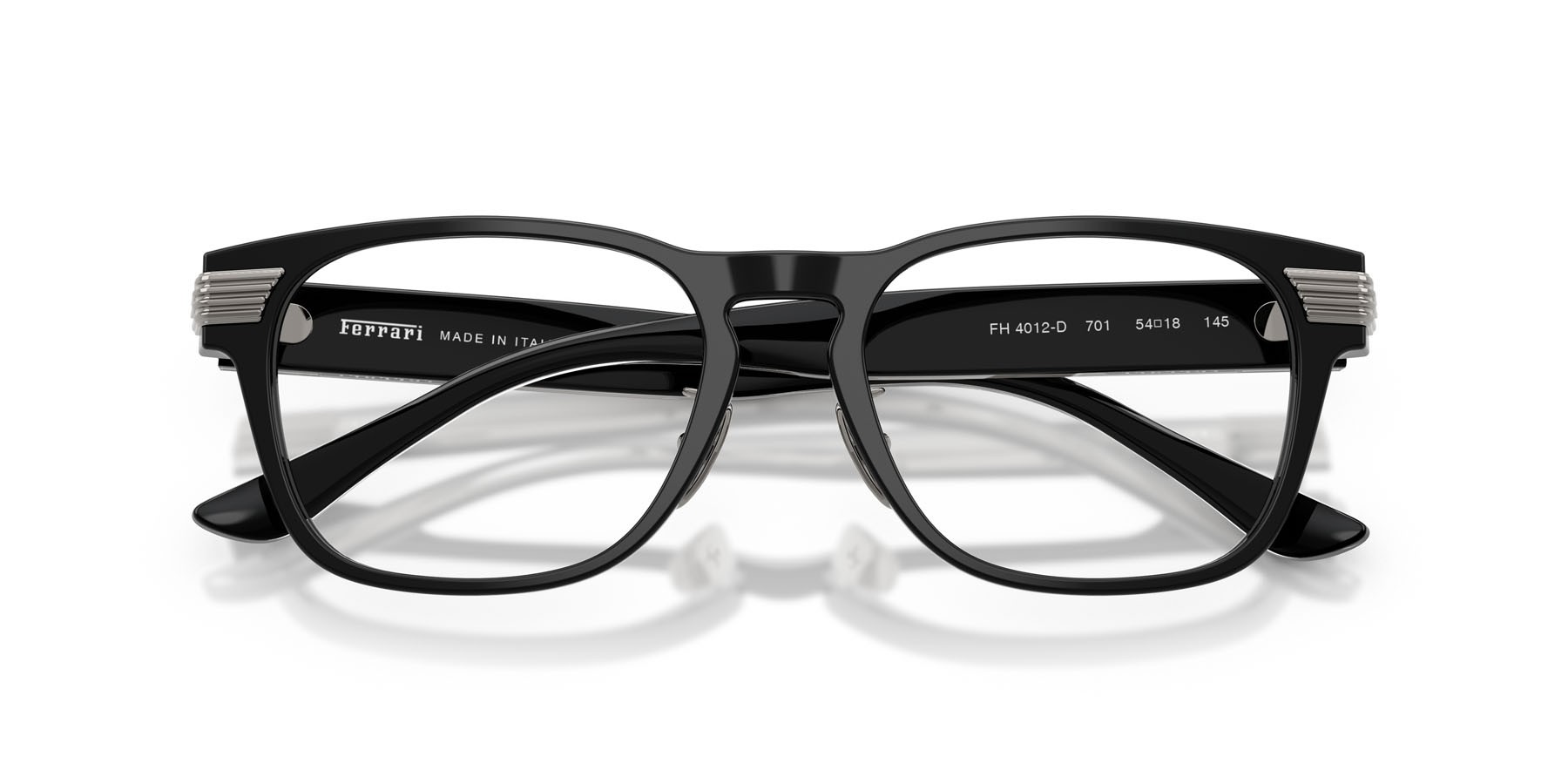 Occhiali da vista Ferrari FH 4012D (701) colore nero lucido forma quadrato lenti lente demo