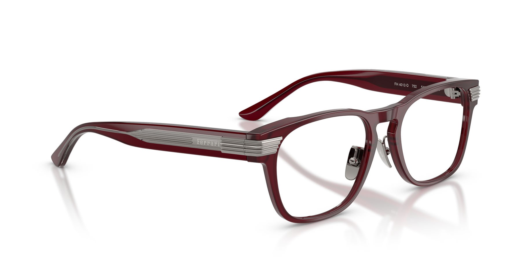 Occhiali da vista Ferrari FH 4012D (752) colore rosso opale forma quadrato lenti lente demo