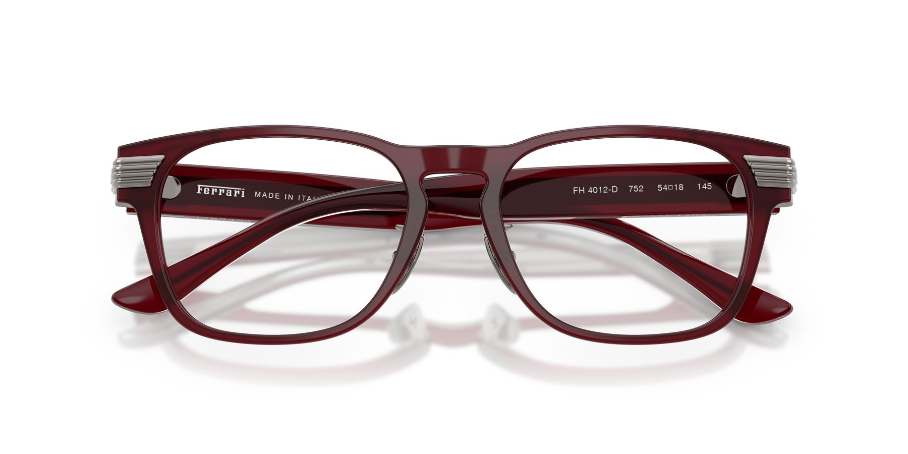 Occhiali da vista Ferrari FH 4012D (752) colore rosso opale forma quadrato lenti lente demo