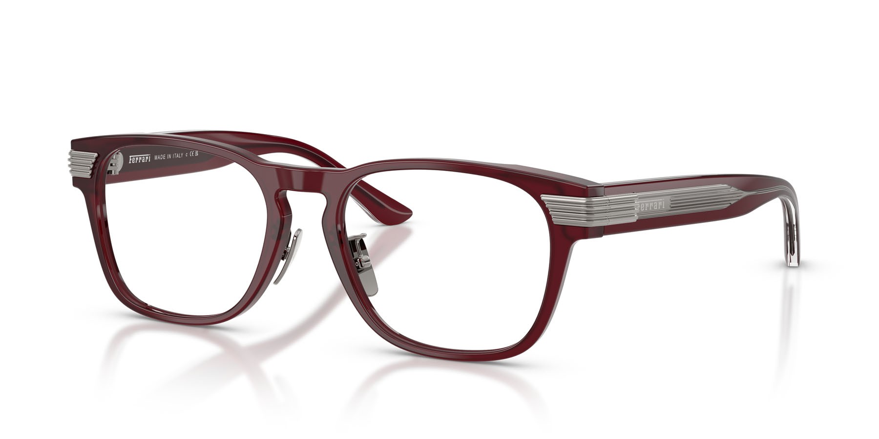Occhiali da vista Ferrari FH 4012D (752) colore rosso opale forma quadrato lenti lente demo