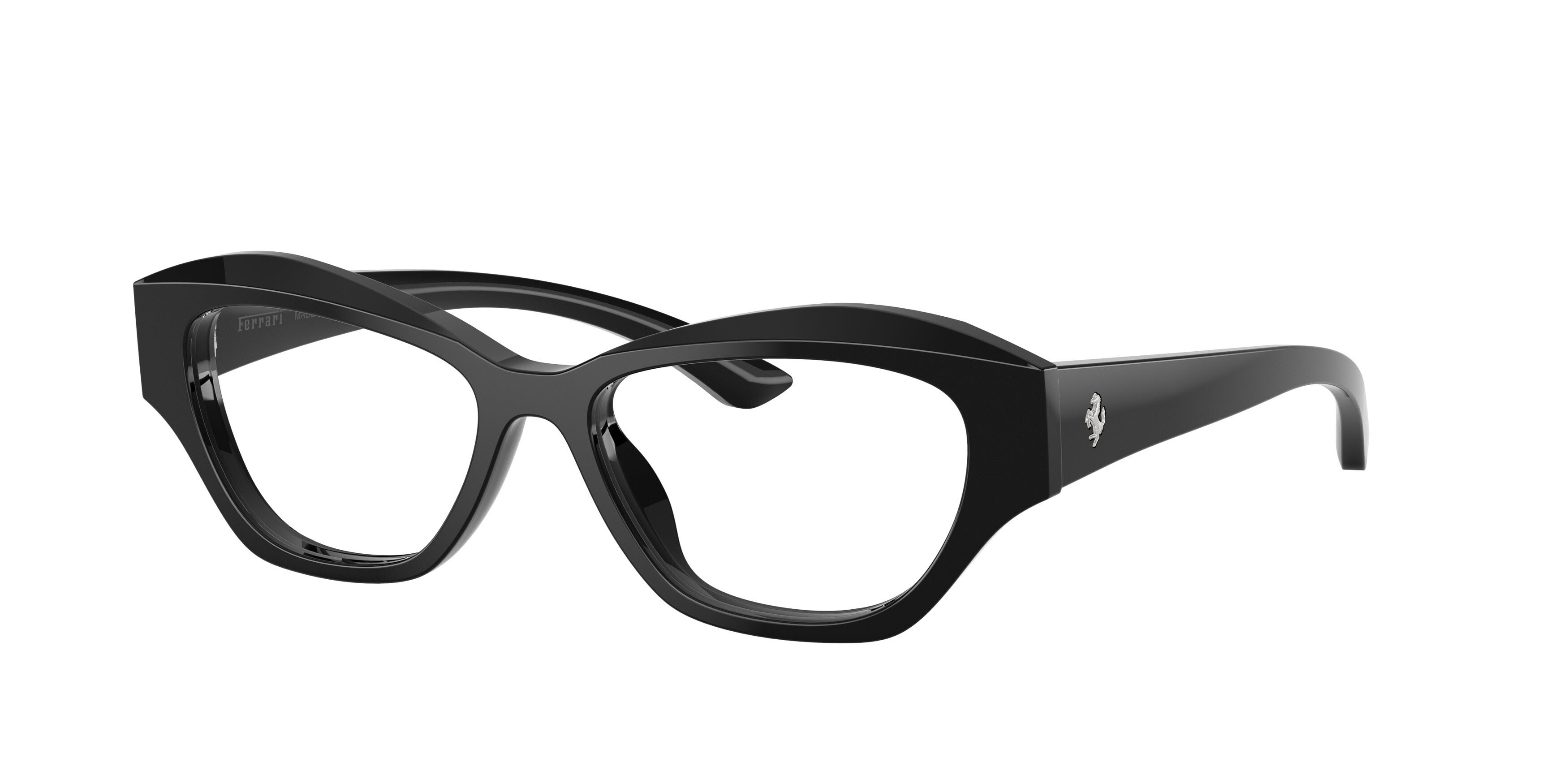 Eyeglasses Ferrari FH 4013U (701) color nero lucido shape cat eye lenses lente demo