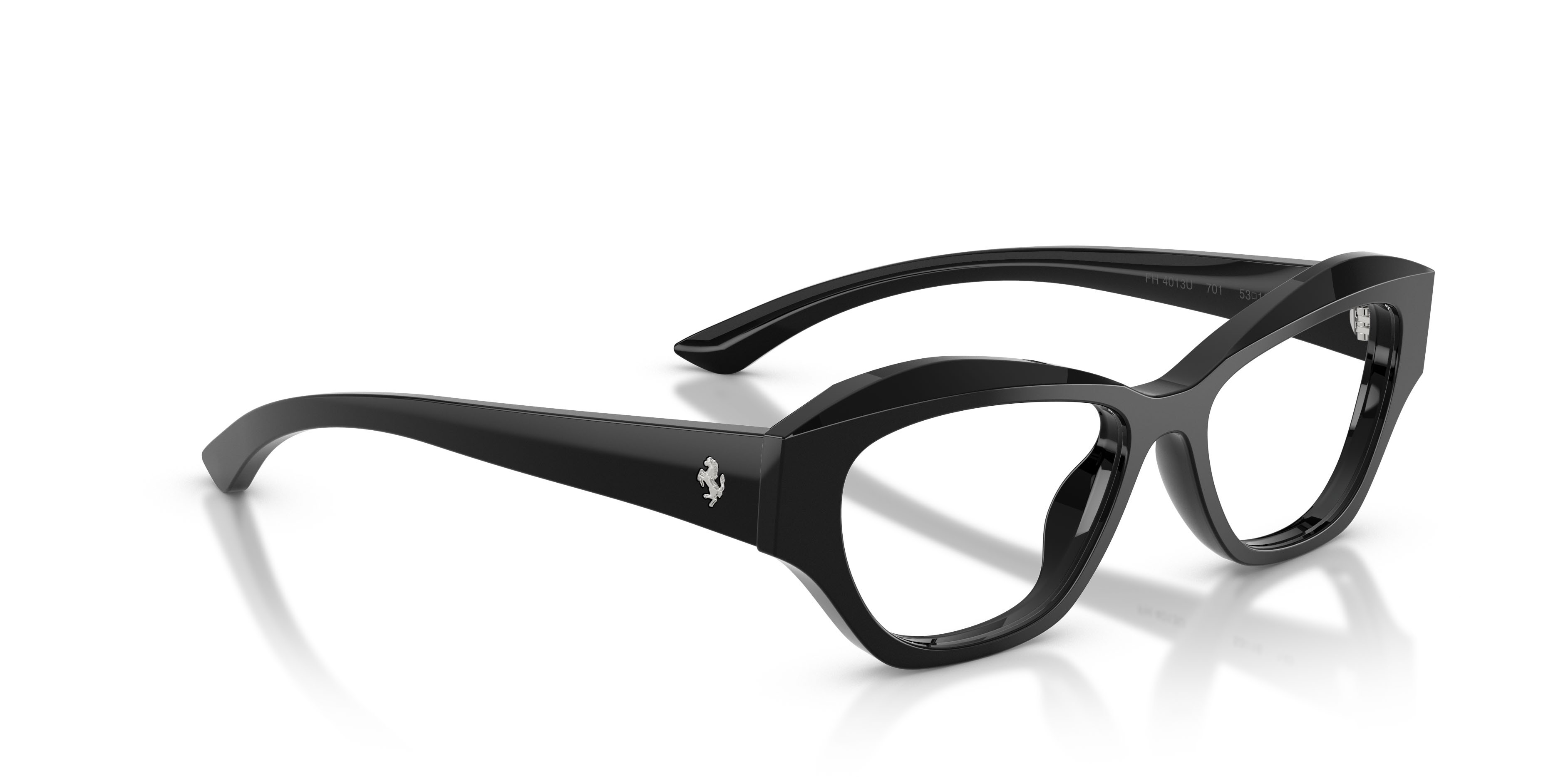 Eyeglasses Ferrari FH 4013U (701) color nero lucido shape cat eye lenses lente demo