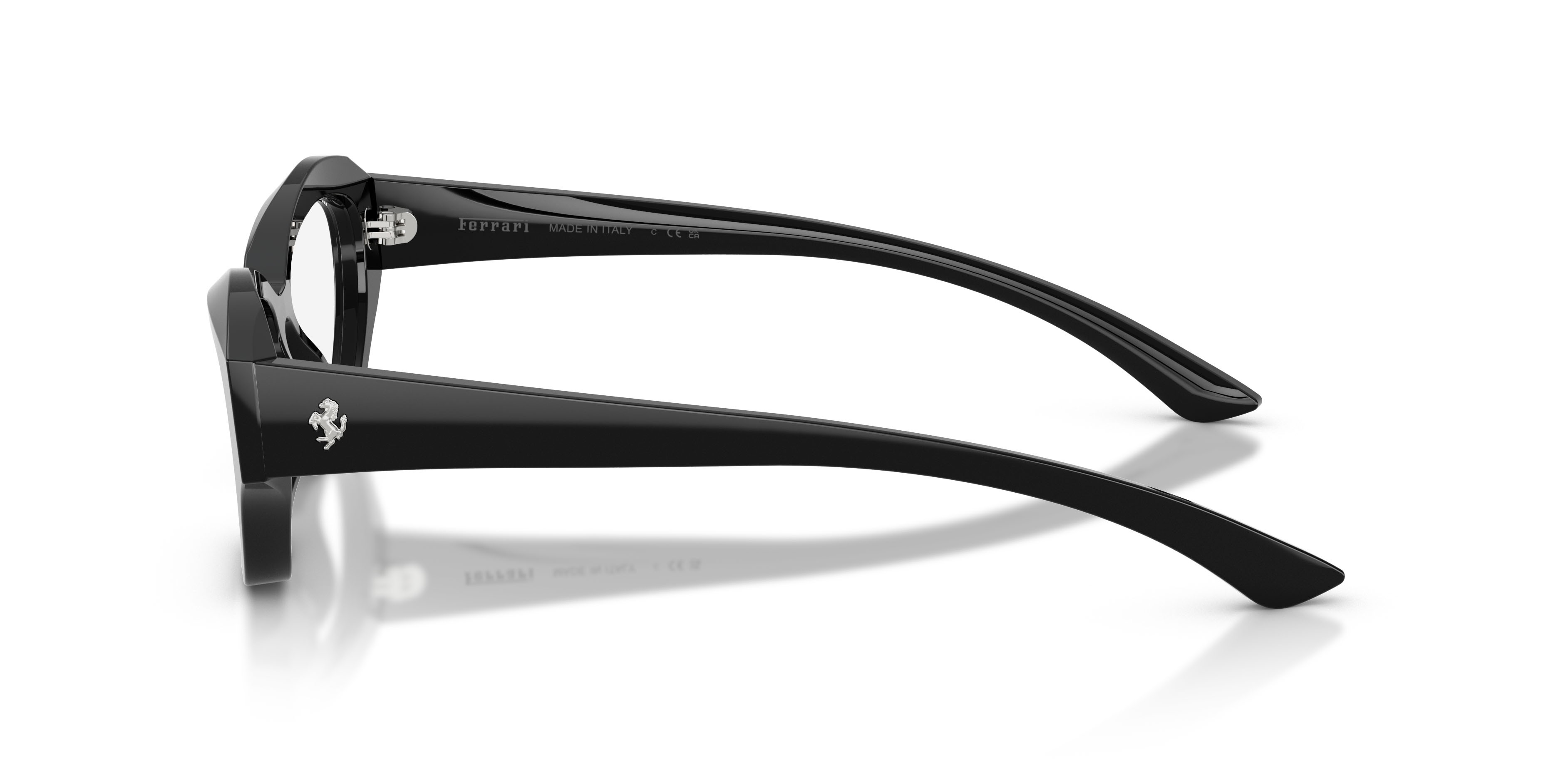 Eyeglasses Ferrari FH 4013U (701) color nero lucido shape cat eye lenses lente demo