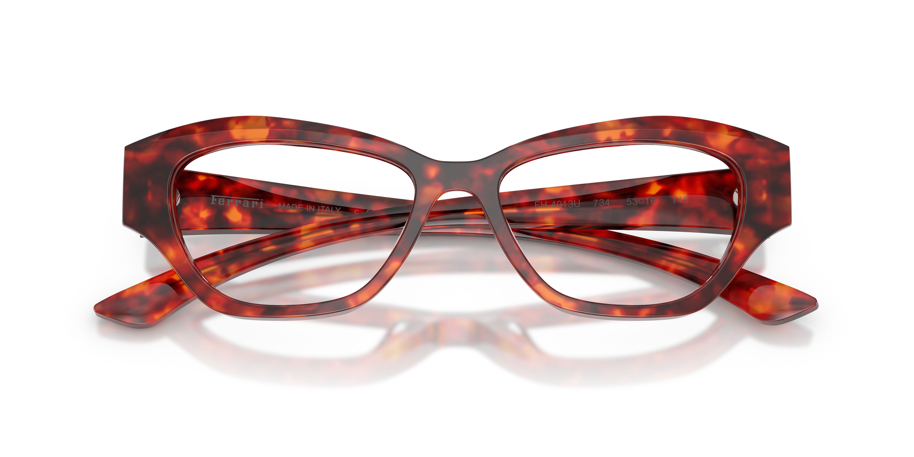Occhiali da vista Ferrari FH 4013U (734) colore havana rosso forma cat eye lenti lente demo