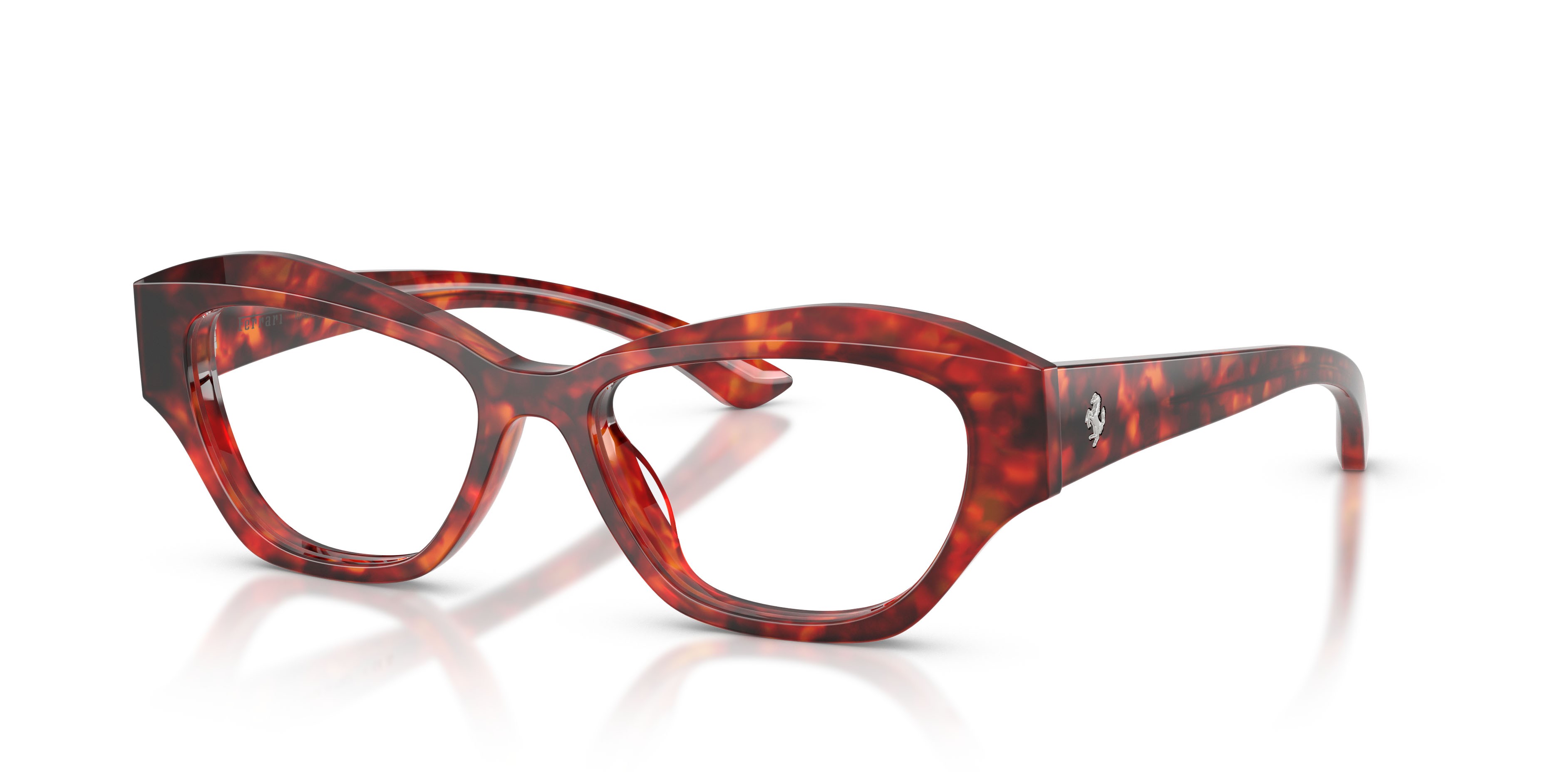 Occhiali da vista Ferrari FH 4013U (734) colore havana rosso forma cat eye lenti lente demo