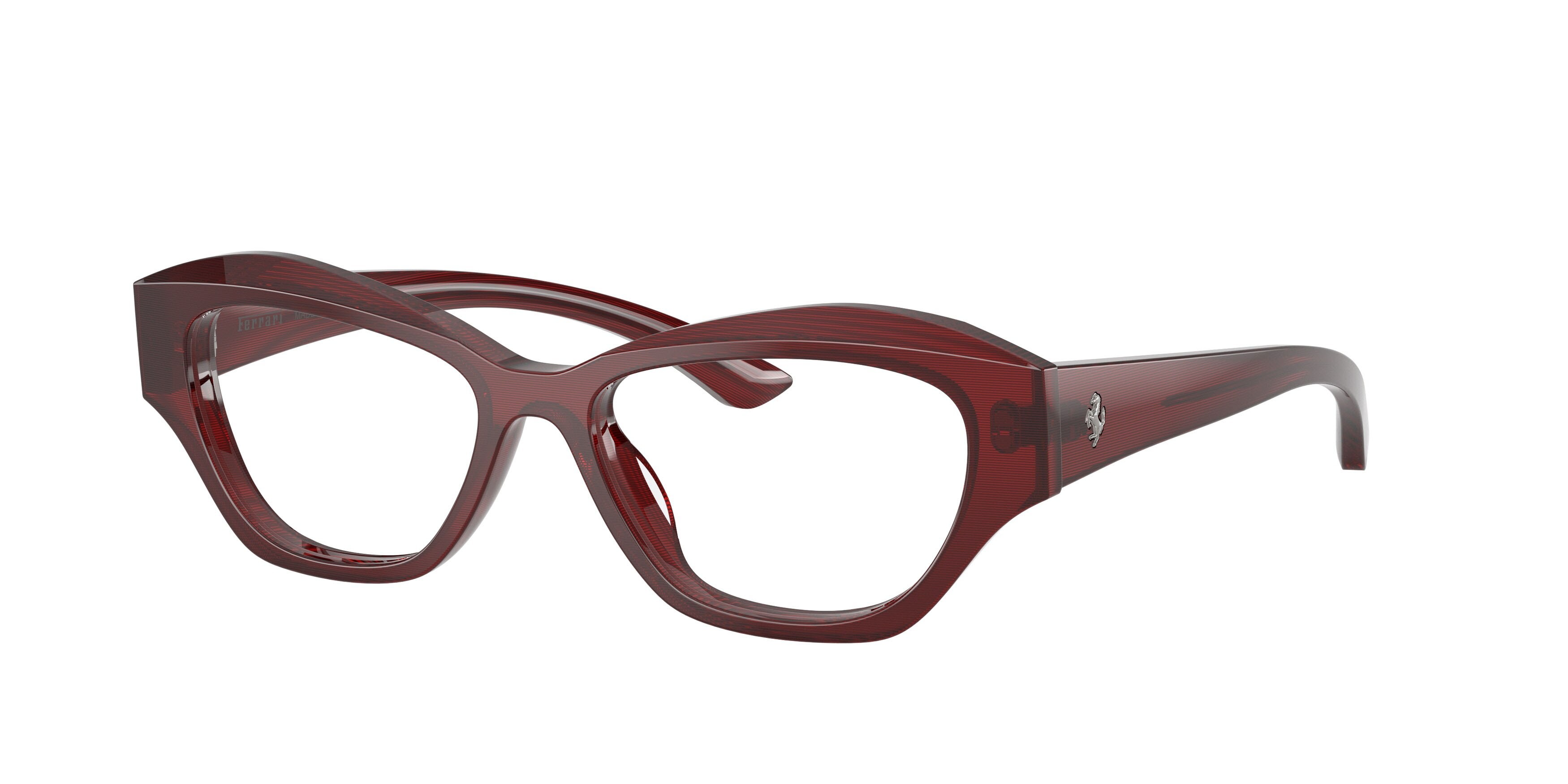 Occhiali da vista Ferrari FH 4013U (764) colore striato rosso forma cat eye lenti lente demo