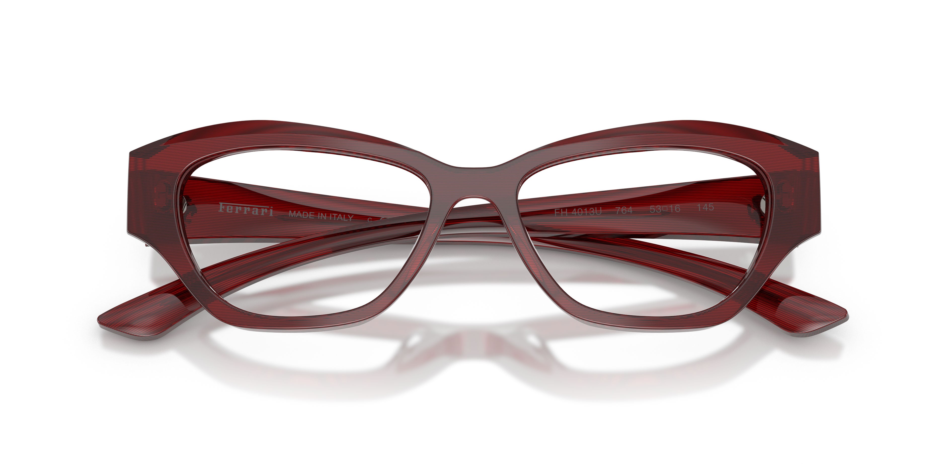 Occhiali da vista Ferrari FH 4013U (764) colore striato rosso forma cat eye lenti lente demo
