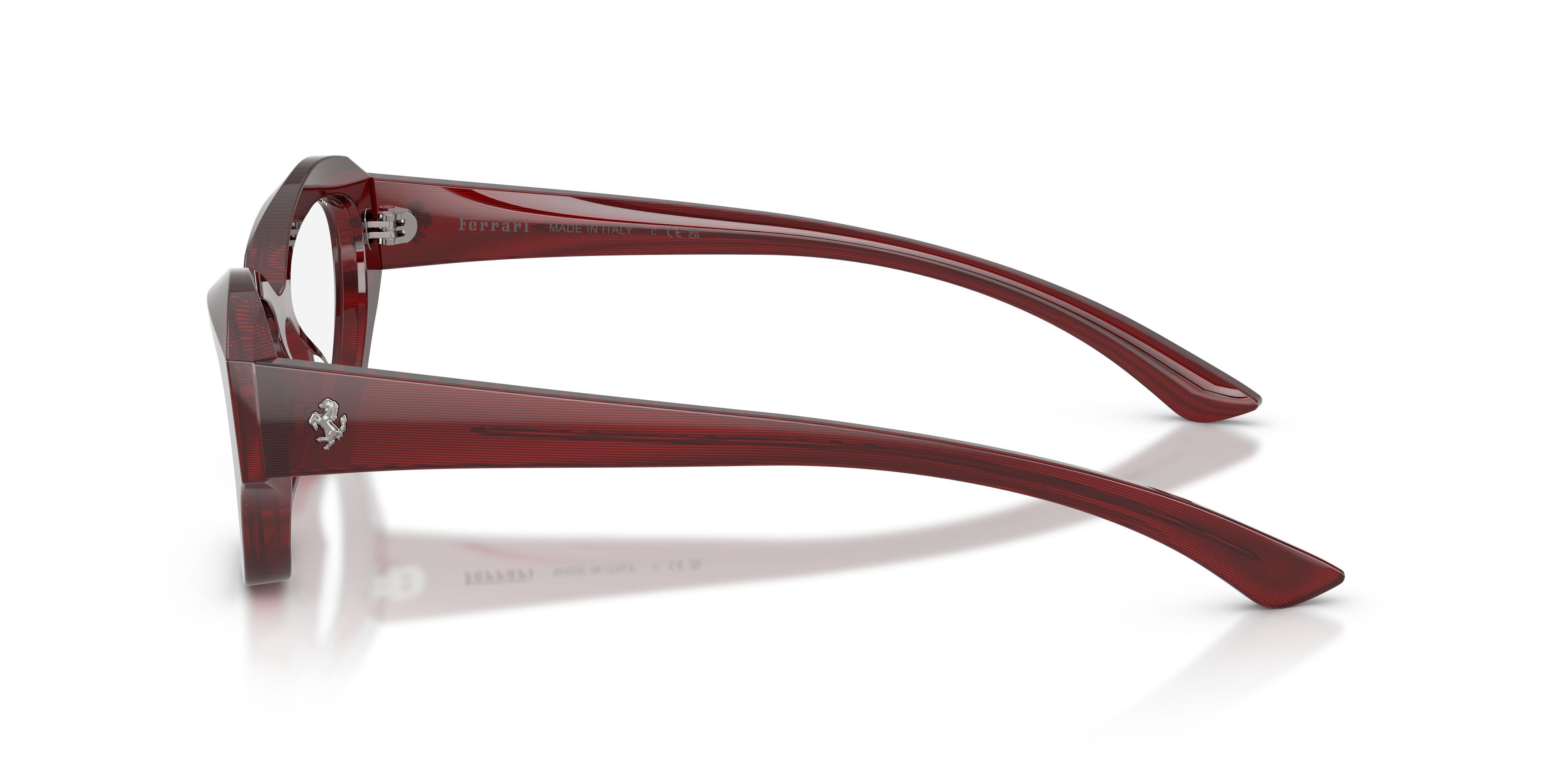 Occhiali da vista Ferrari FH 4013U (764) colore striato rosso forma cat eye lenti lente demo