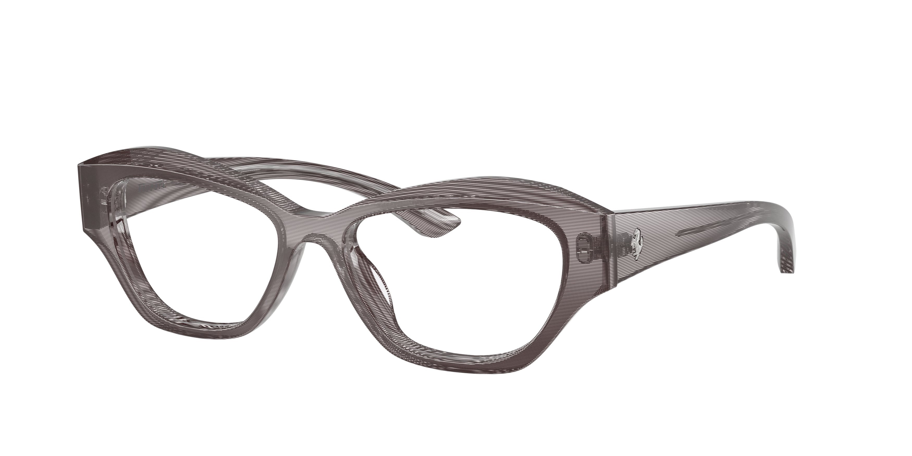 Occhiali da vista Ferrari FH 4013U (766) colore striato grigio forma cat eye lenti lente demo