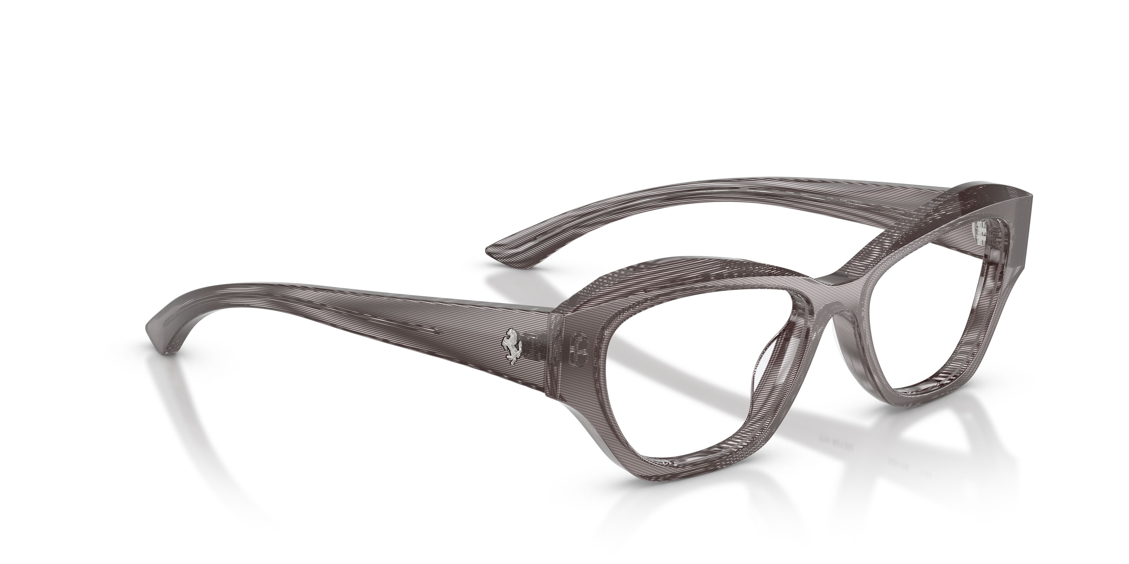 Occhiali da vista Ferrari FH 4013U (766) colore striato grigio forma cat eye lenti lente demo