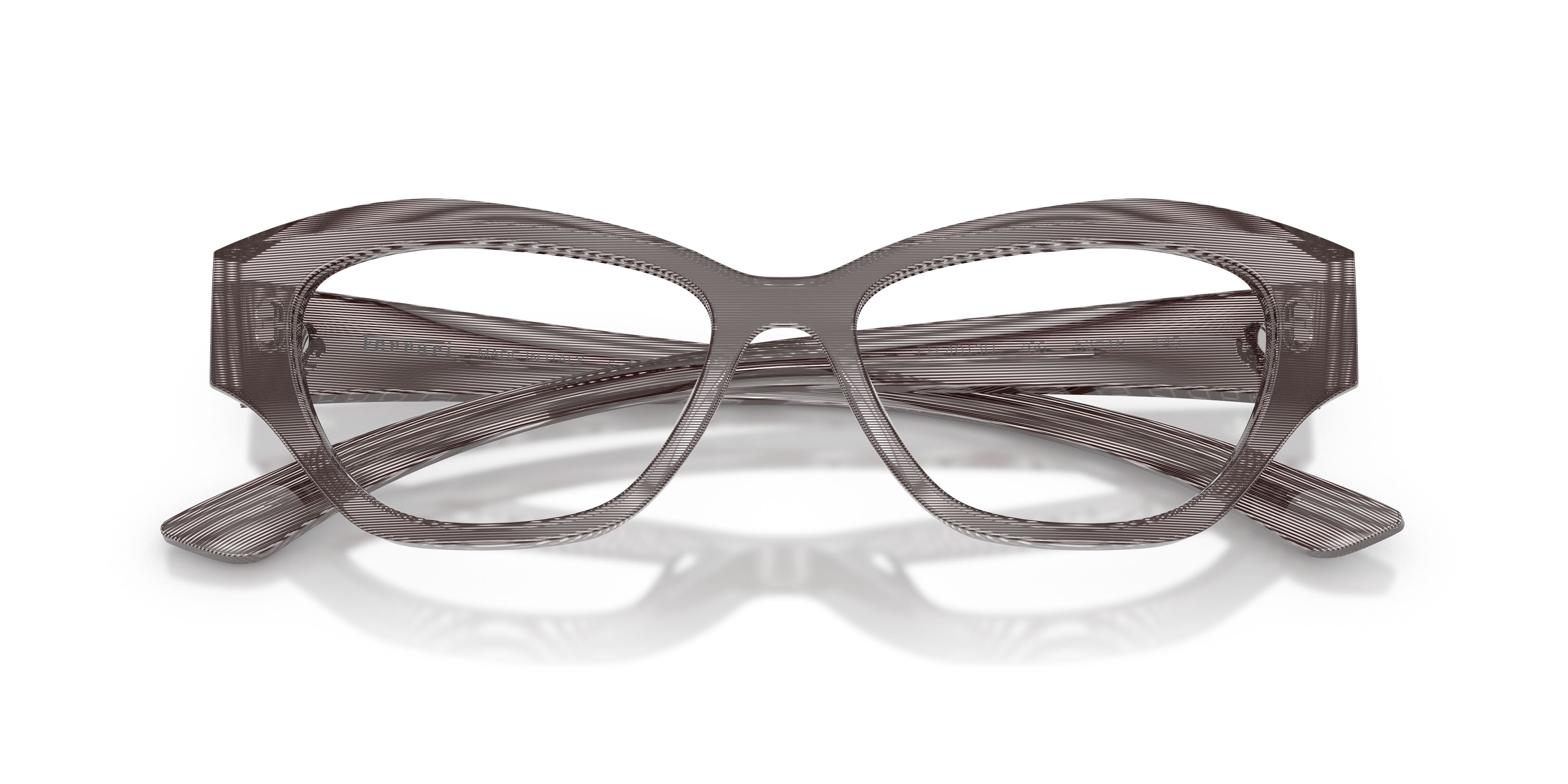 Occhiali da vista Ferrari FH 4013U (766) colore striato grigio forma cat eye lenti lente demo