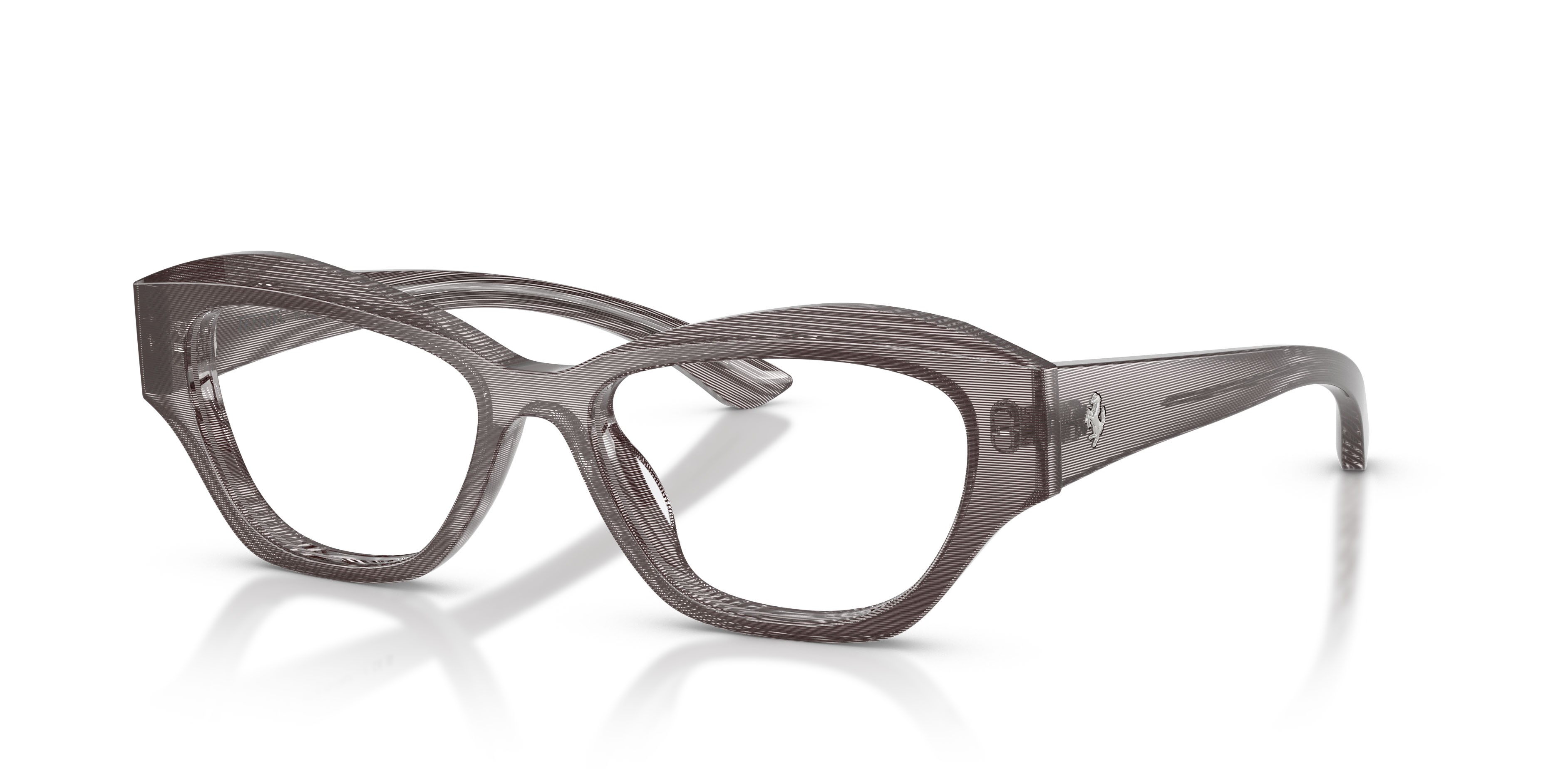Occhiali da vista Ferrari FH 4013U (766) colore striato grigio forma cat eye lenti lente demo