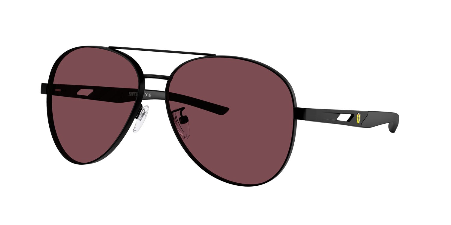 Occhiali da sole Ferrari Scuderia FZ 5002D (101/1E) colore nero opaco forma aviator lenti bordeaux