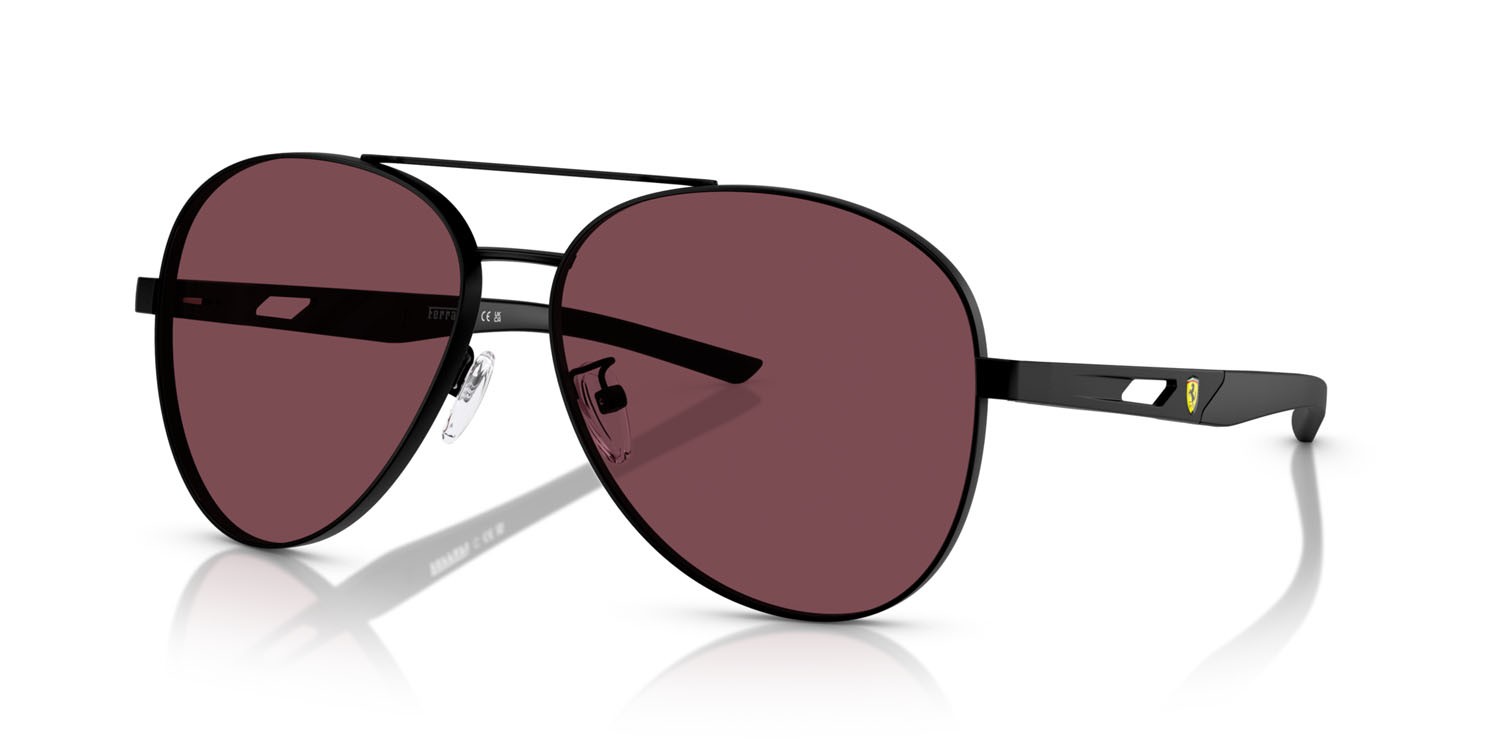 Occhiali da sole Ferrari Scuderia FZ 5002D (101/1E) colore nero opaco forma aviator lenti bordeaux